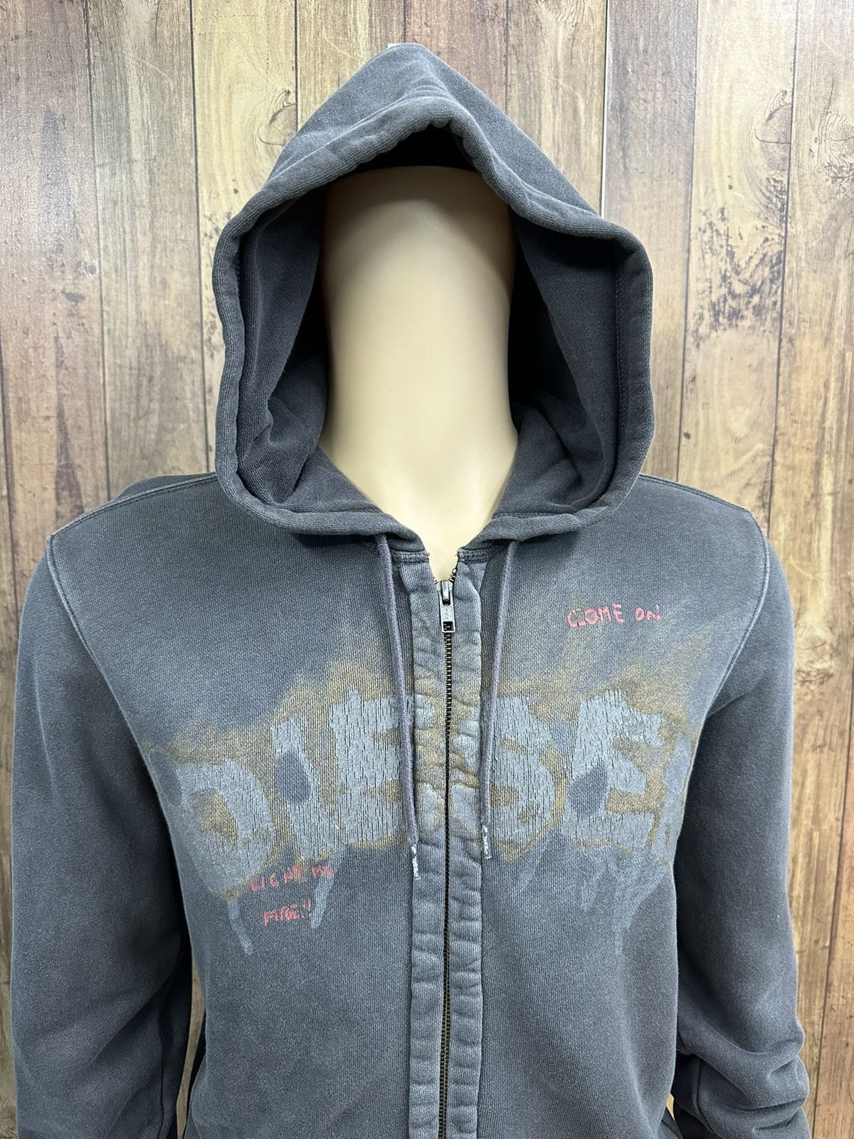 Diesel Diesel Spellout Zipper Hoodie Faded Sunlight Z48 Size US M / EU 48-50 / 2 - 2 Thumbnail