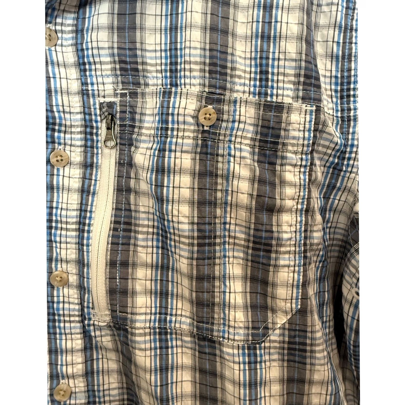 Vintage L.L. Bean Blue Plaid Short Sleeve Regular-Fit Button Up Outdoor Shirt Men Medium Size US M / EU 48-50 / 2 - 3 Thumbnail