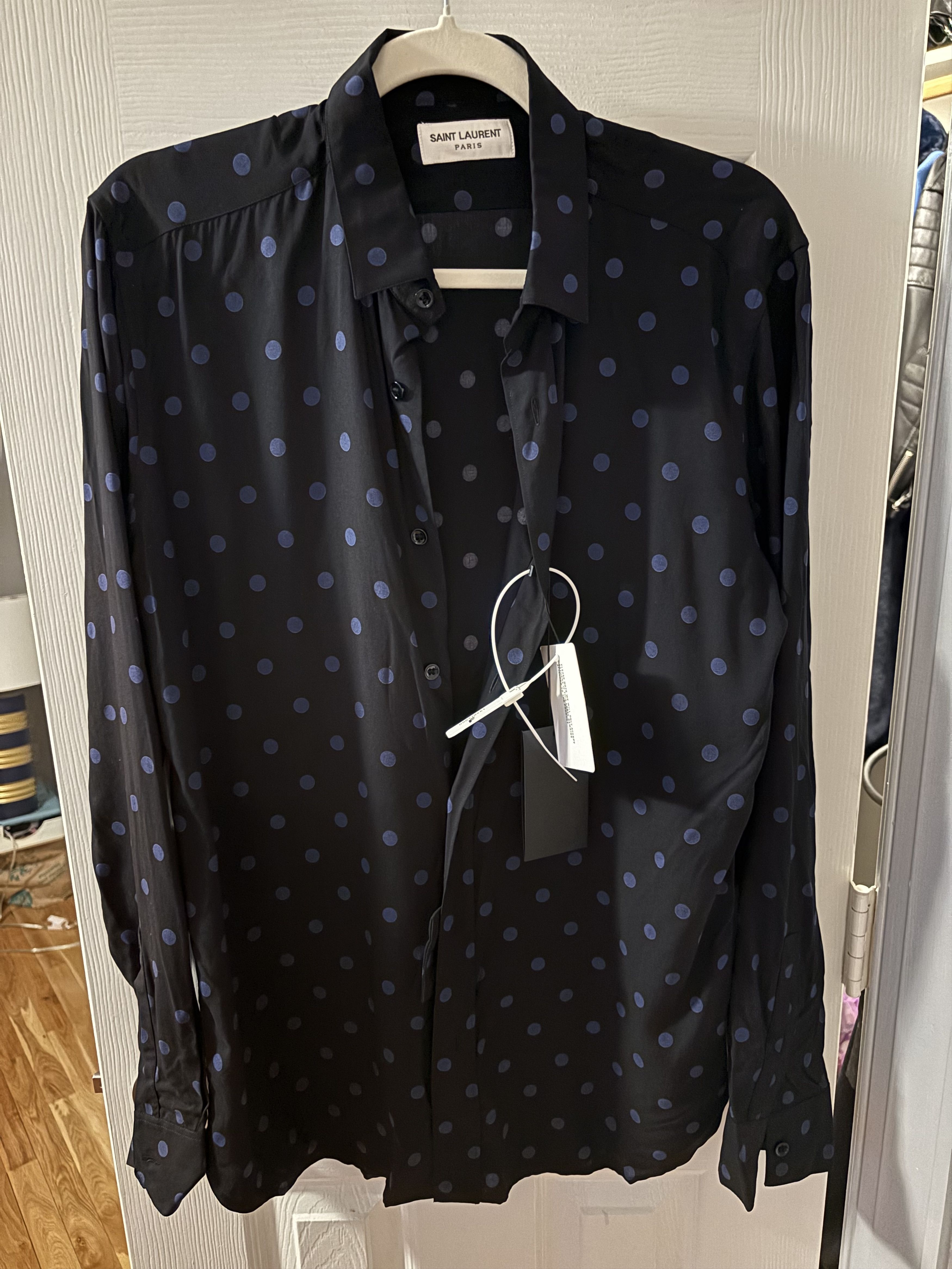 Saint Laurent Paris Rare Saint Laurent Paris Polka Dots Shirt Hedi Era Size US M / EU 48-50 / 2 - 1 Thumbnail