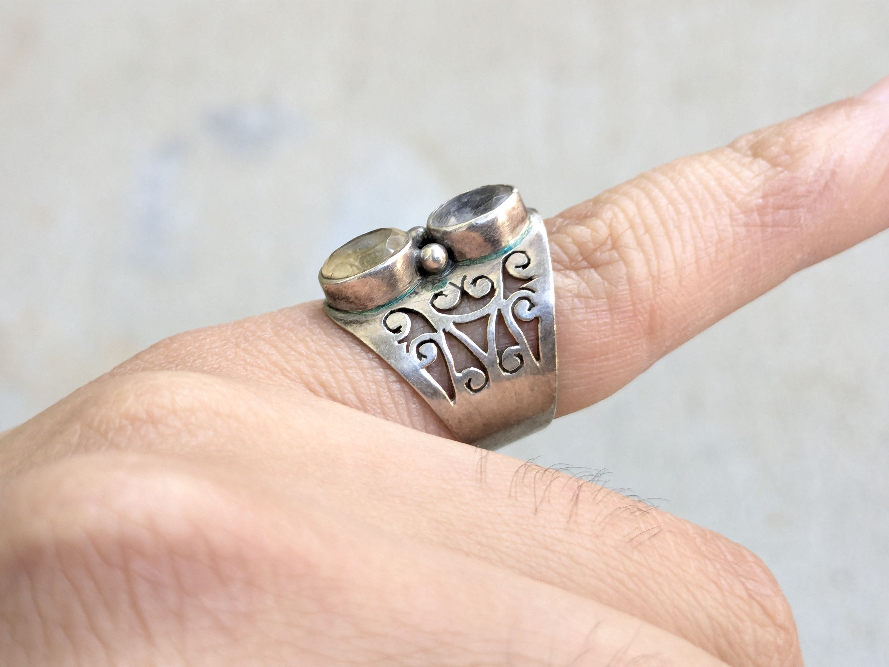 Jewelry × Sterling Silver Vintage Sterling Silver Ring 7 Citrine Size ONE SIZE - 12 Thumbnail