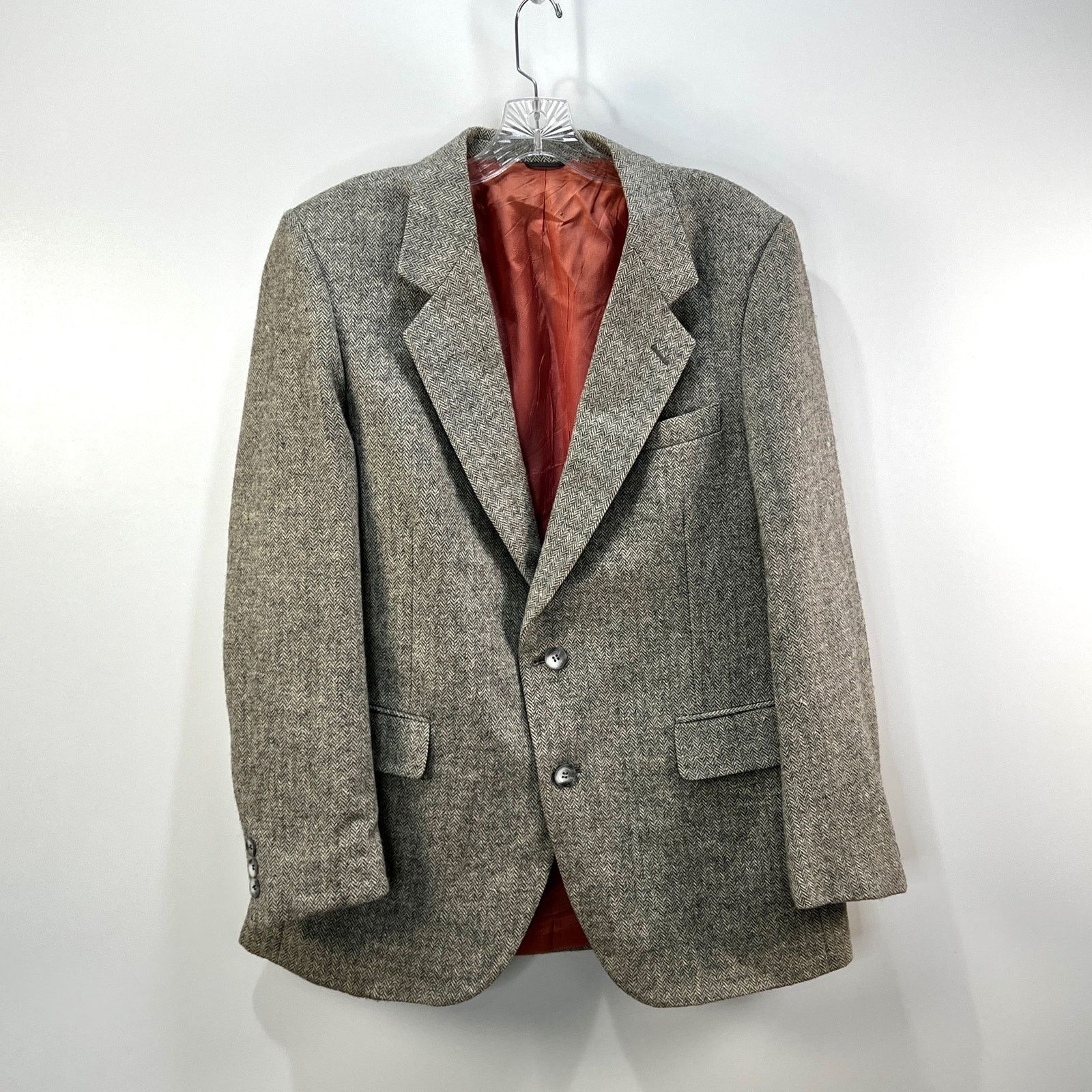 Vintage Vintage Sears Herringbone Wool Blend Blazer Gray Heritage Size 42R - 1 Thumbnail