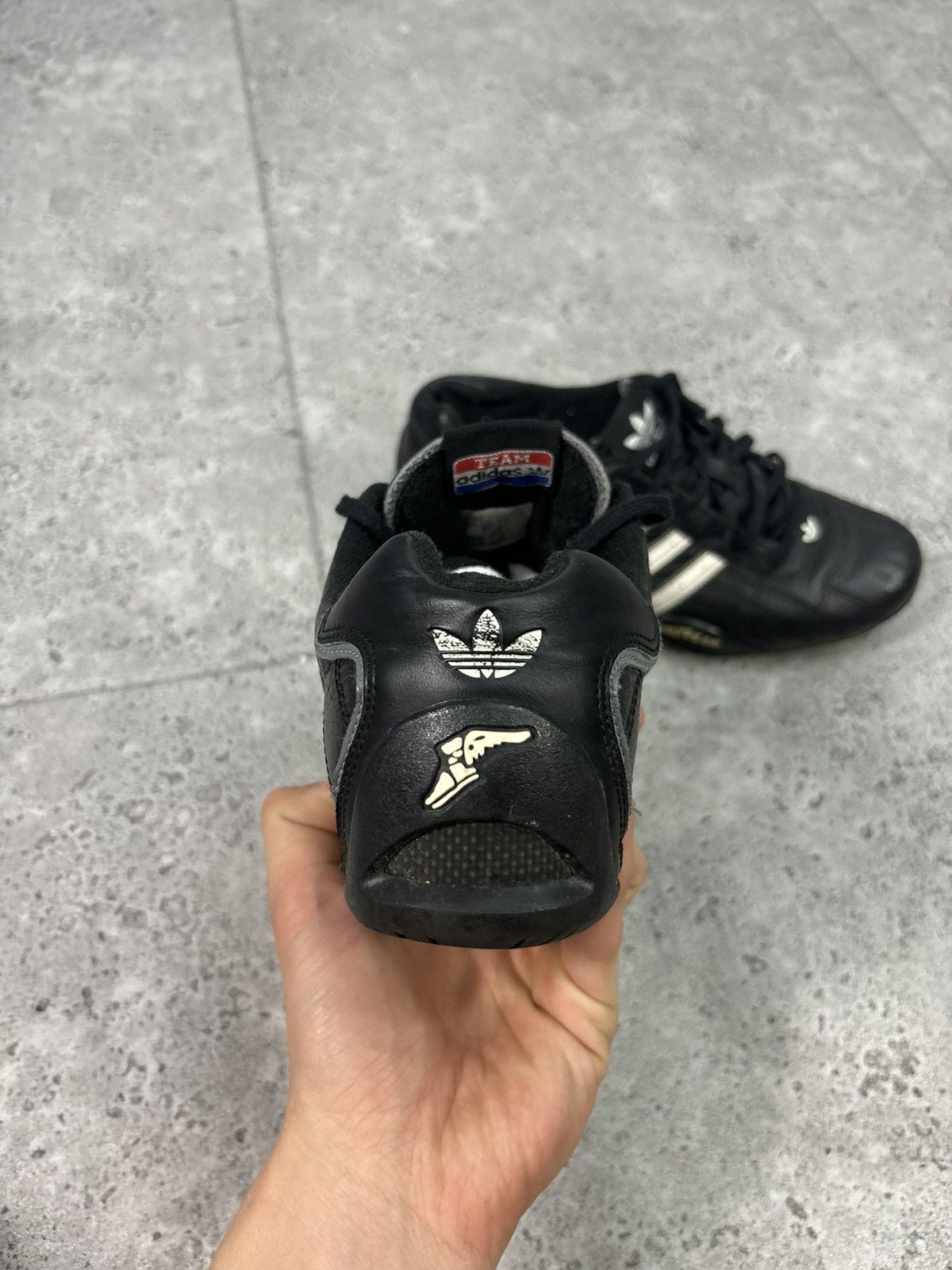 2000s Vintage Archive Racing Black Leather Adidas Good Year