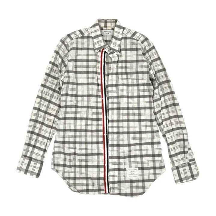 Thom Browne Thom Browne Gray and White Plaid Long Sleeve Shirt Size US S / EU 44-46 / 1 - 1 Thumbnail