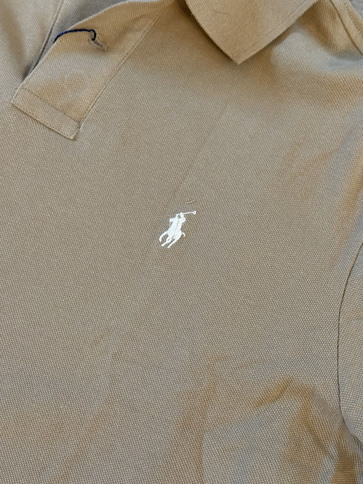 Polo Ralph Lauren Ralph Lauren Iconic Mesh Custom Slim Fit Polo Shirt Tan Sz L Size US L / EU 52-54 / 3 - 2 Thumbnail