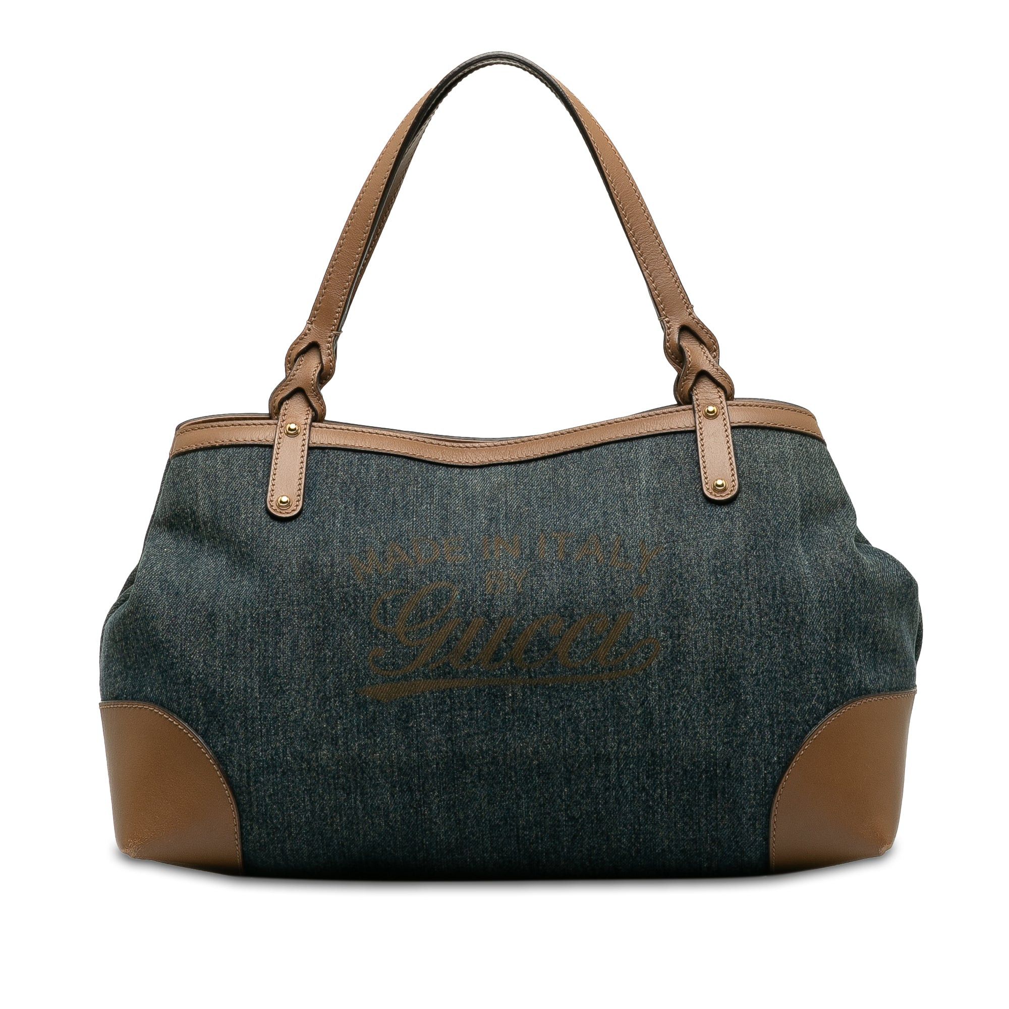 image of Gucci Denim Craft Tote Bag in Blue, Women's
