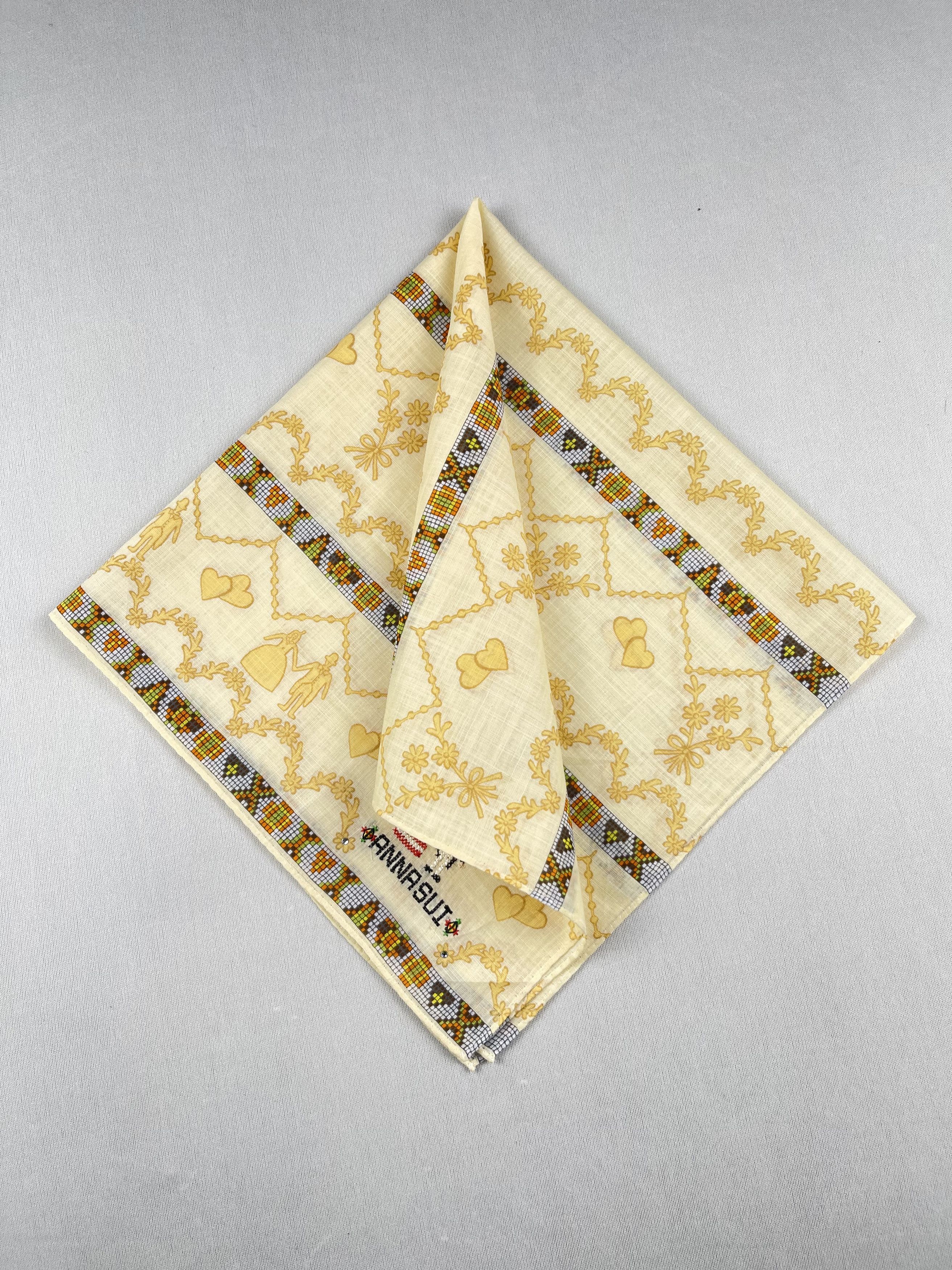 Other Vintage Anna Sui Handkerchief Pocket Square Bandana HM0054 Size ONE SIZE - 2 Thumbnail