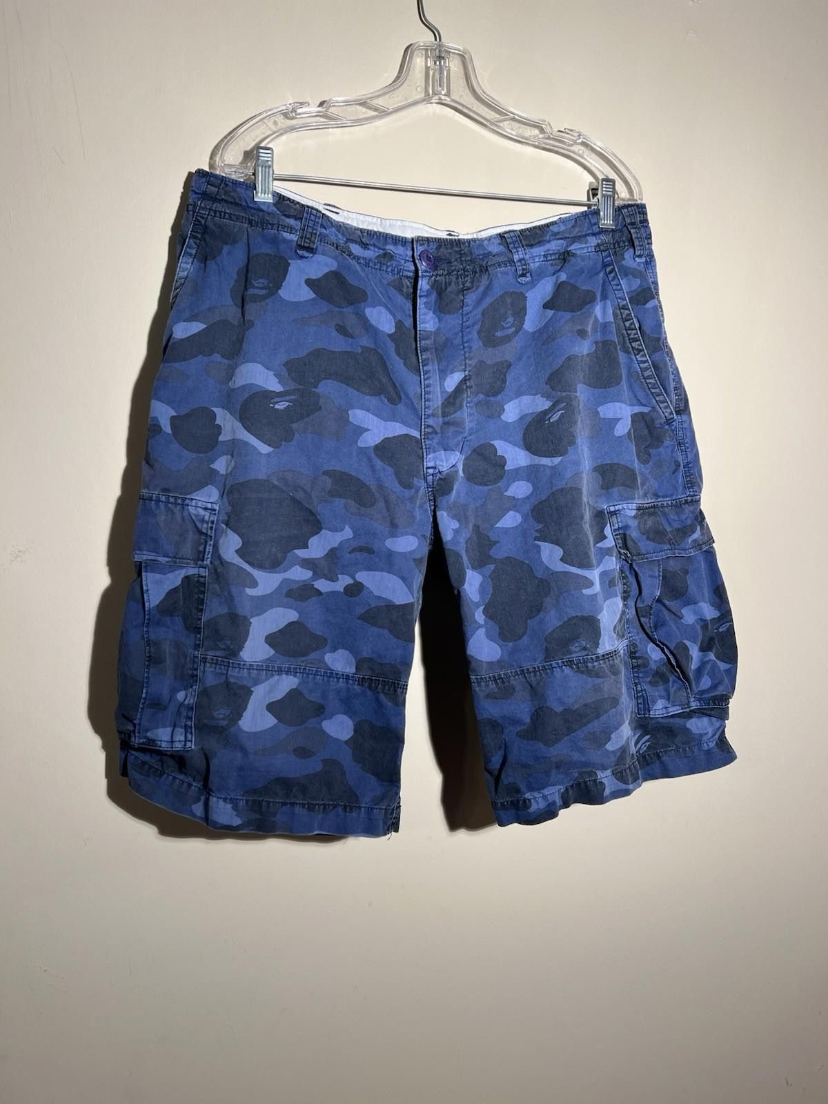 Bape A Bathing Ape BAPE Blue Camo Cargo Shorts L Size US 34 / EU 50 - 3 Thumbnail