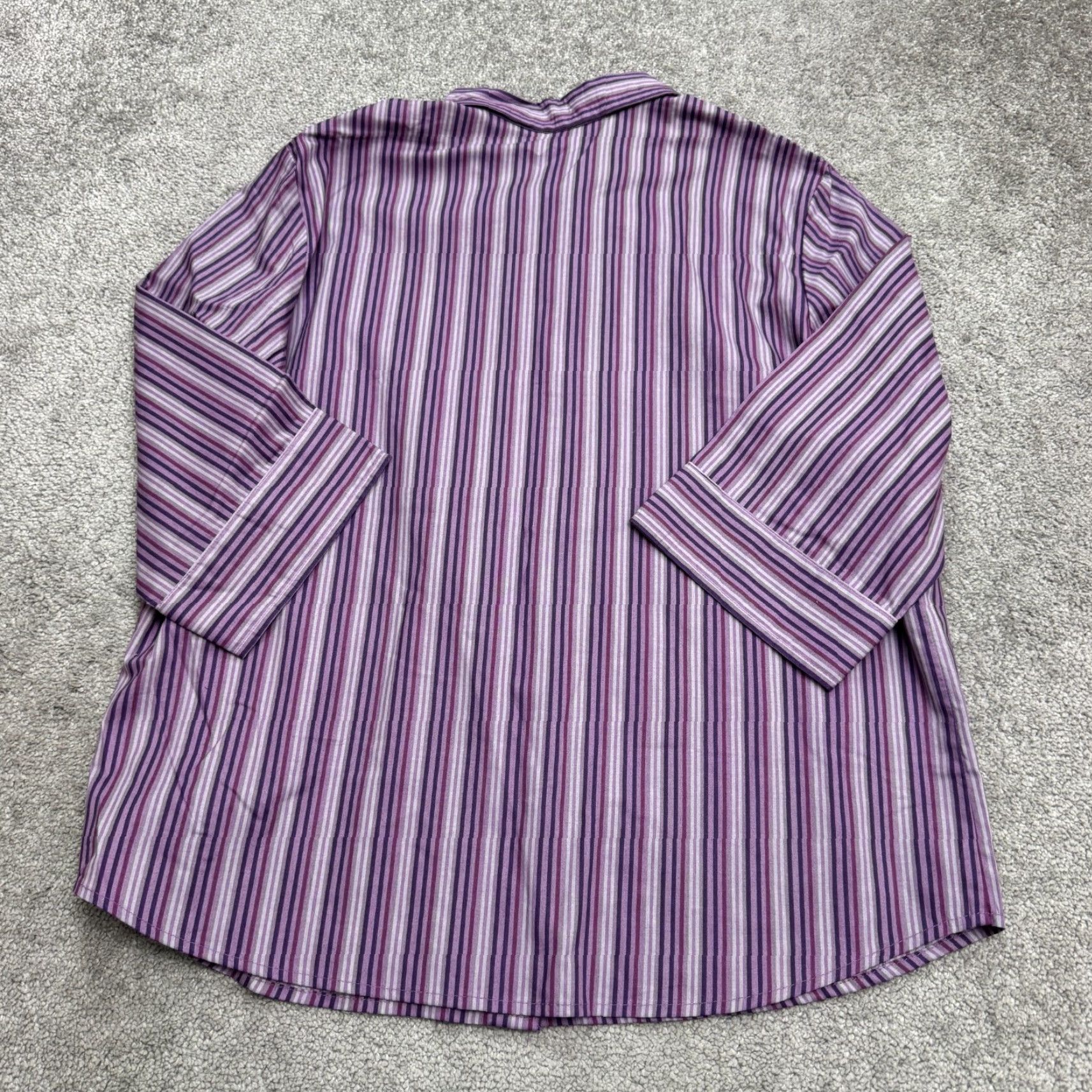Blair Blair Shirt Blouse Women L Purple Striped 3/4 Sleeve Button Down Casual/NWOT Size L / US 10 / IT 46 - 2 Thumbnail