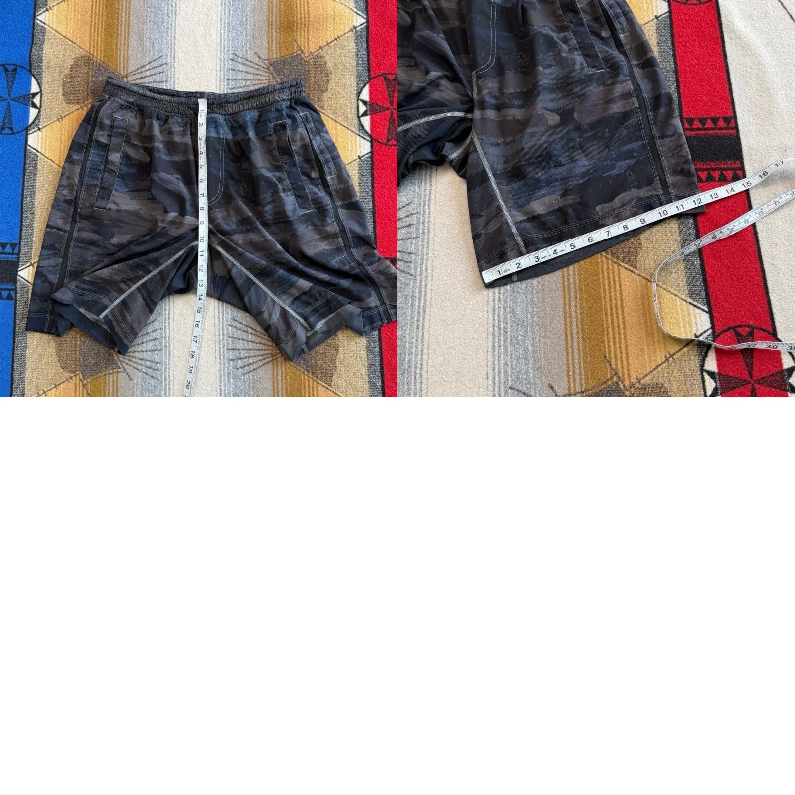 Lululemon VINTAGE? Men’s Lululemon Workout Gym Shorts Camouflage Black M Inseam 9 in Regular Athletic Activewear Mens Medium Camouflage Pattern Volume? Size US 31 - 8 Thumbnail