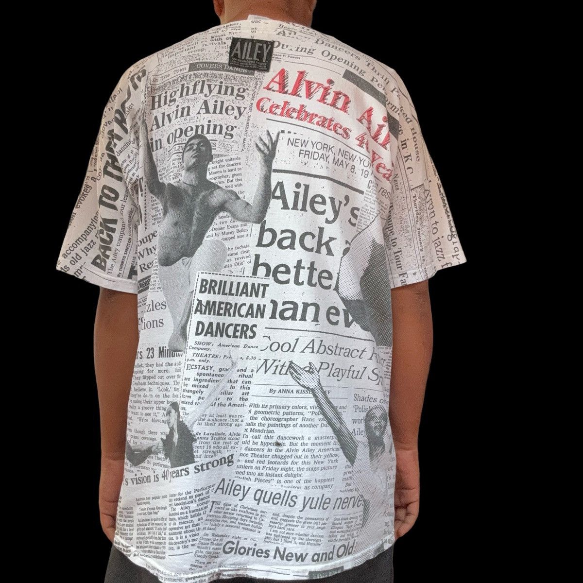 Image of Print All Over Me Vintage 90's Alvin Ailey Celebrates 40 Years in White, Men's (Size XL)