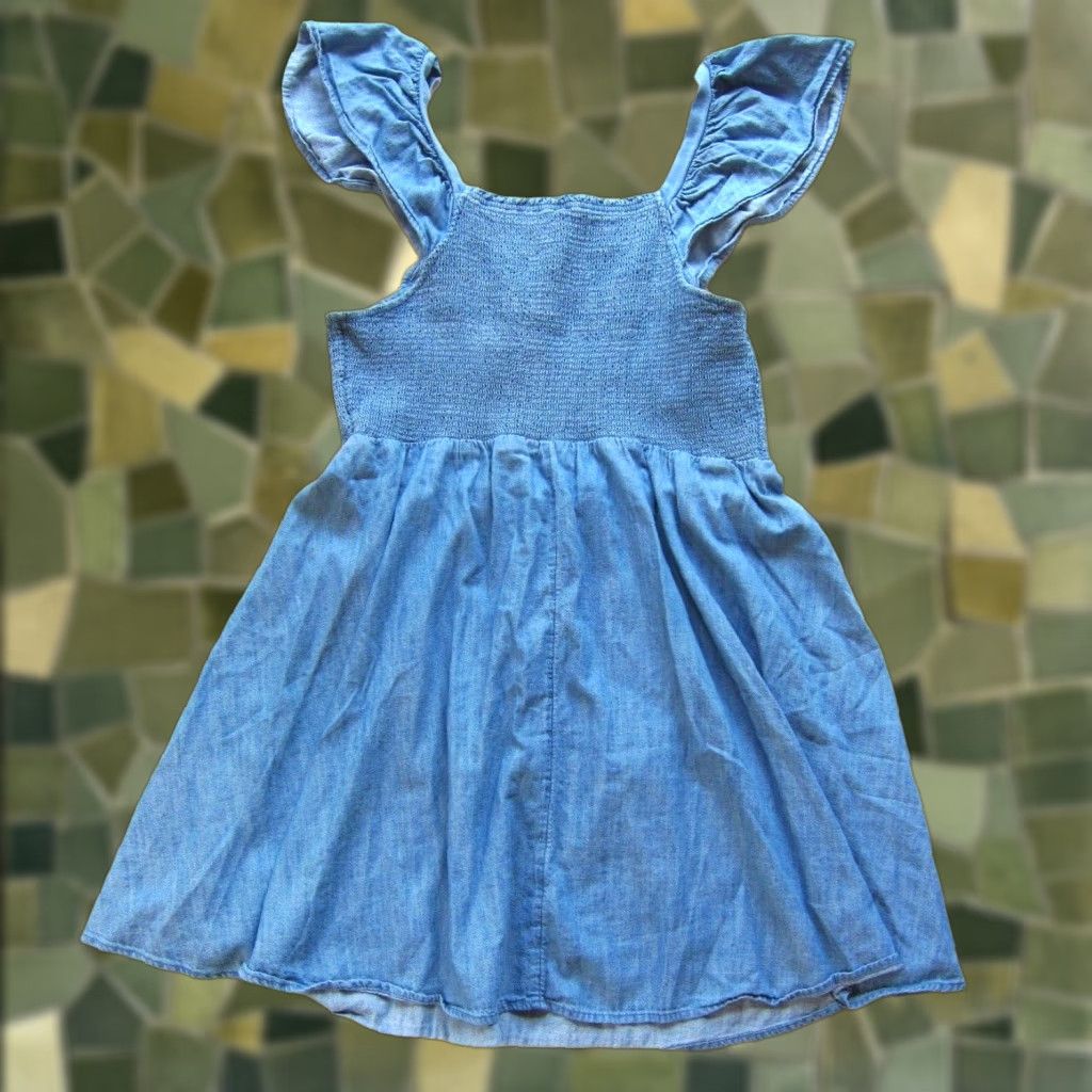 Old Navy Old Navy Denim Cap Sleeve Fit & Flare Sun Dress Blue Large Size 36" / US 14 / IT 50 - 1 Thumbnail
