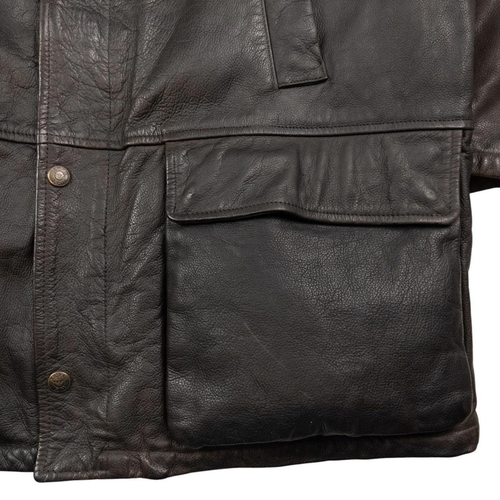 Designer Vintage Armani Jeans Zip Up Leather Jacket Size XL Size US XL / EU 56 / 4 - 5 Thumbnail