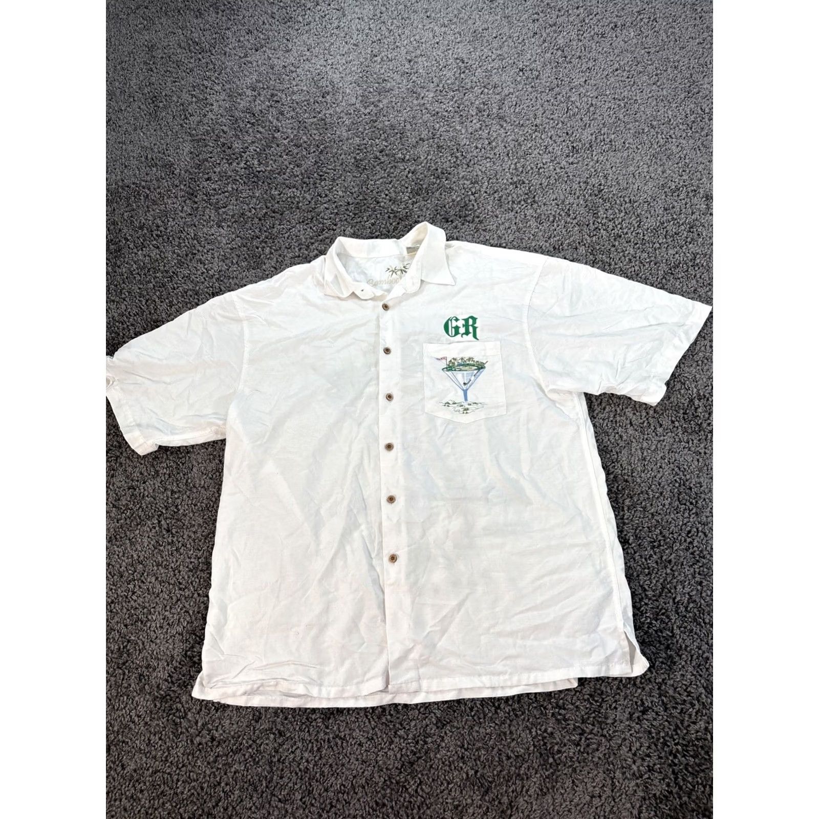 Vintage Bamboo Cay Shirt Men XL White 19th Hole Embroidered Beach Golf Shirt Size US XL / EU 56 / 4 - 5 Thumbnail
