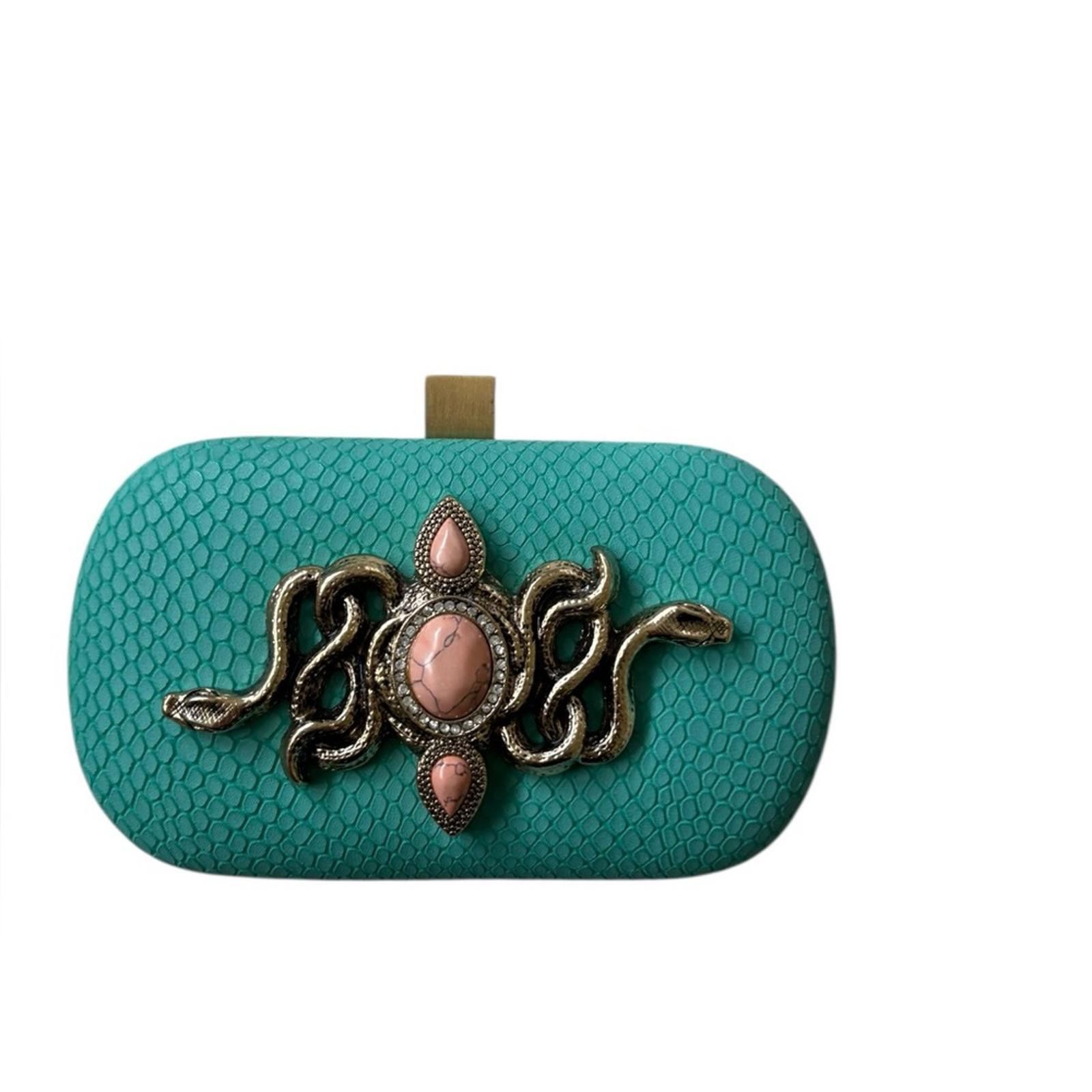 Other Samantha Wills Hand Crafted Turquoise Snakeskin Clutch Size ONE SIZE - 4 Thumbnail