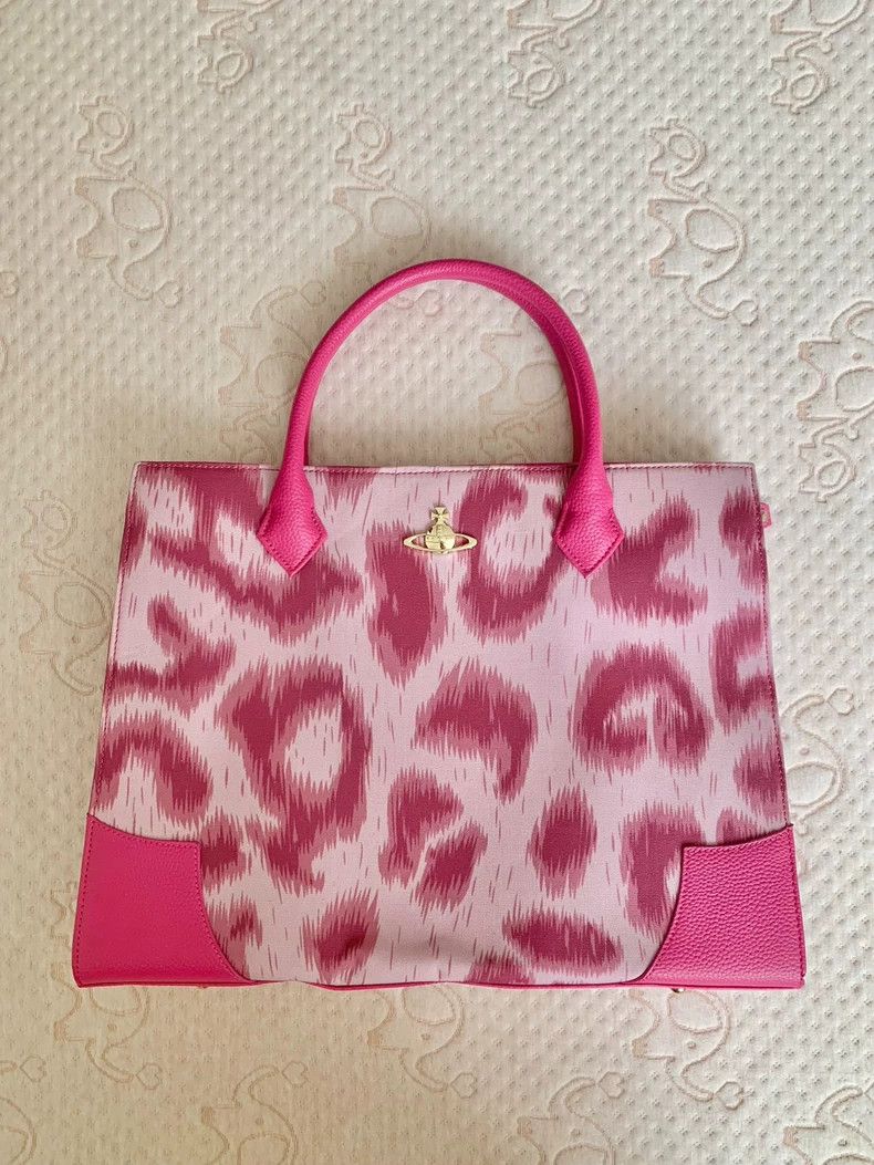Vivienne Westwood Vivienne Westwood size os Pink leopard print Saturn briefca Size ONE SIZE - 1 Thumbnail