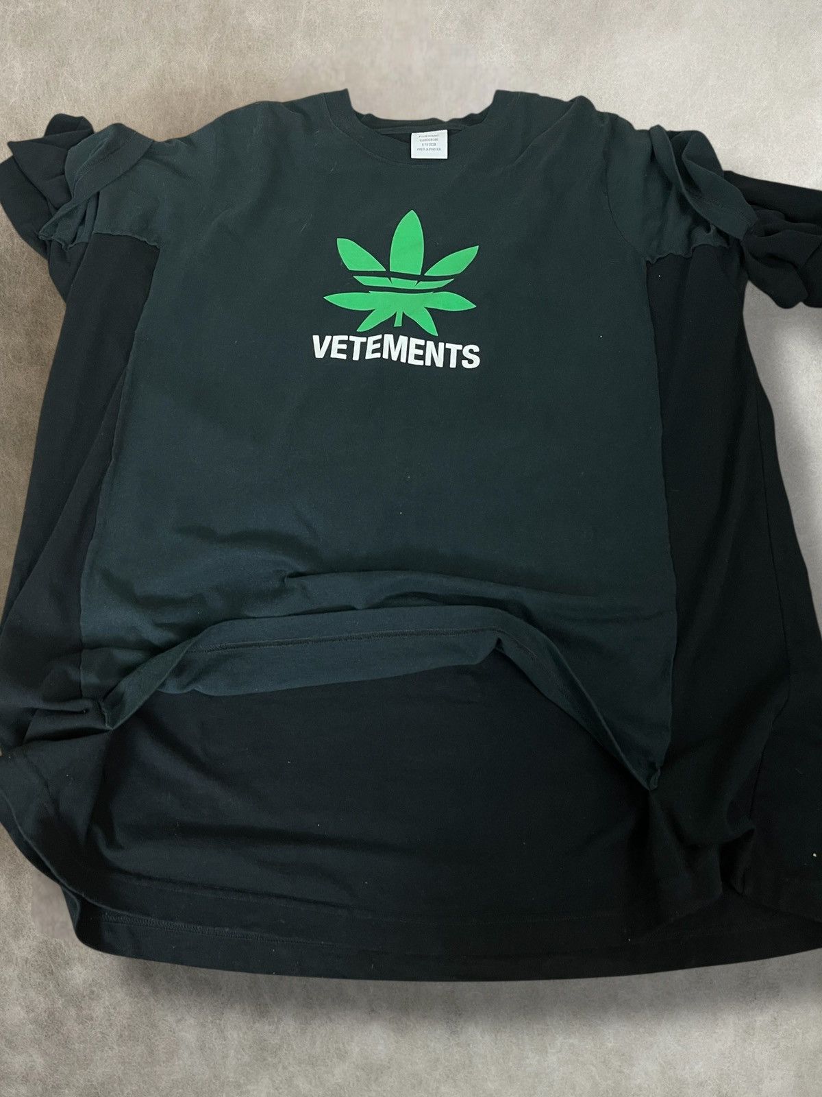 Ss2020 Vetements layered weed adidas parody oversized tee