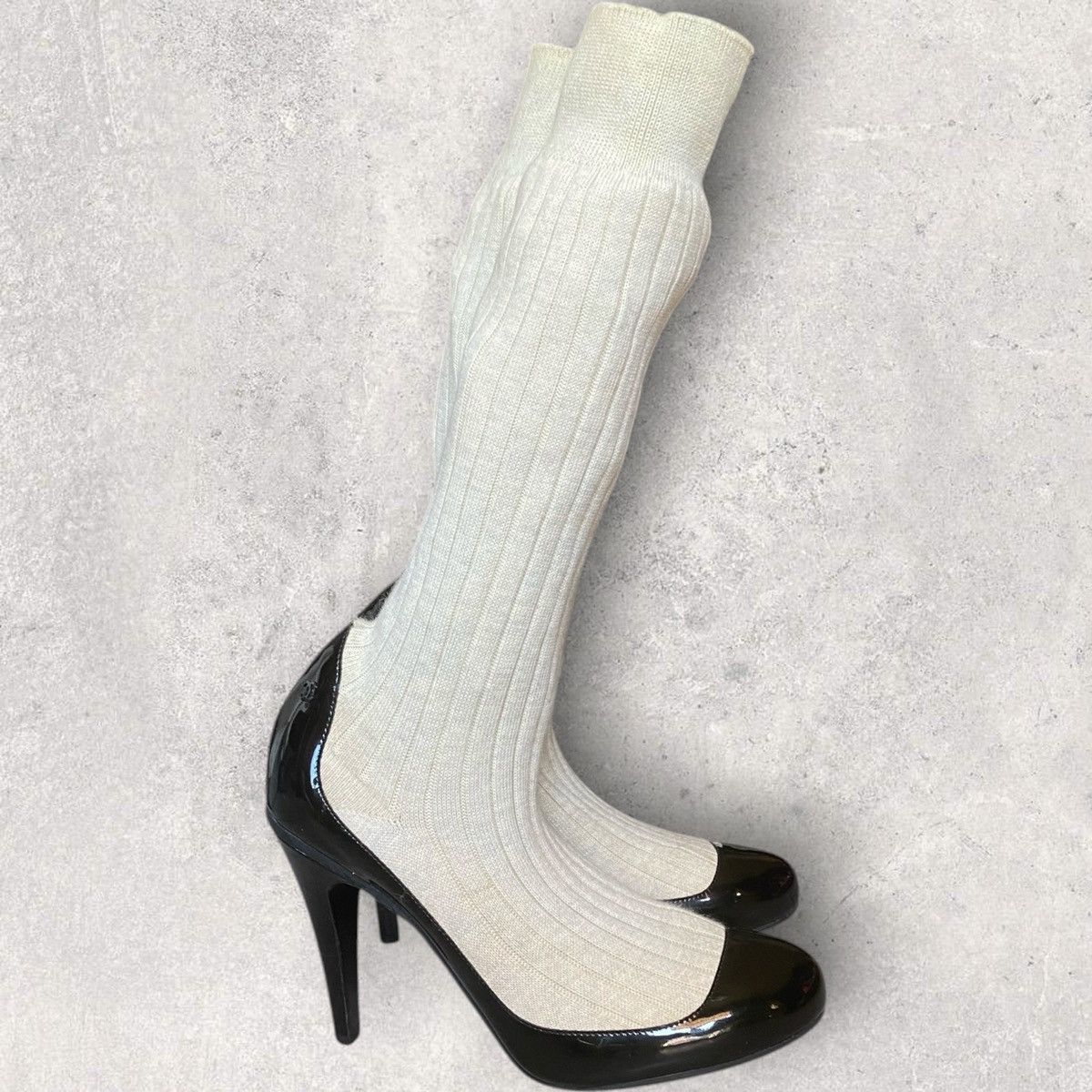 Chanel Chanel knit sock and patent leather Heels Size US 8.5 / IT 38.5 - 2 Thumbnail