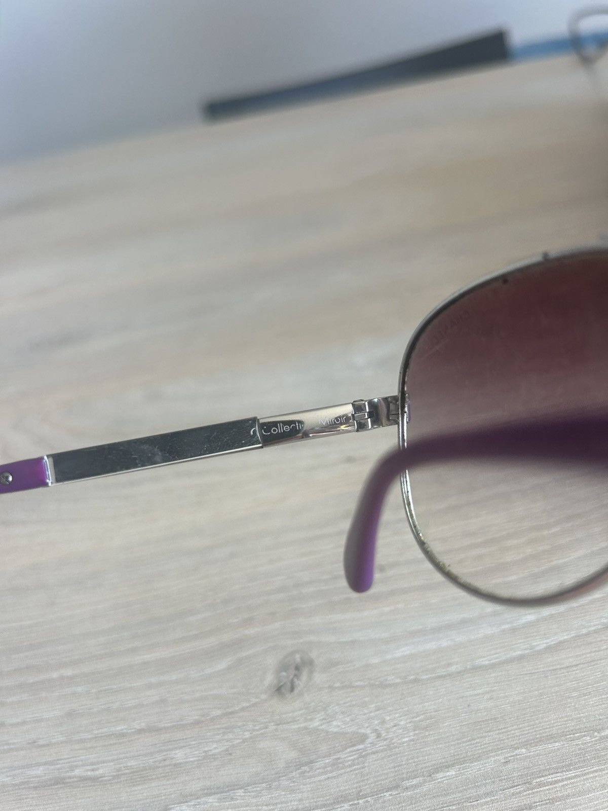 Chanel Silver/Purple Gradient 4179 Miroir Aviator Sunglasses Size ONE SIZE - 9 Thumbnail