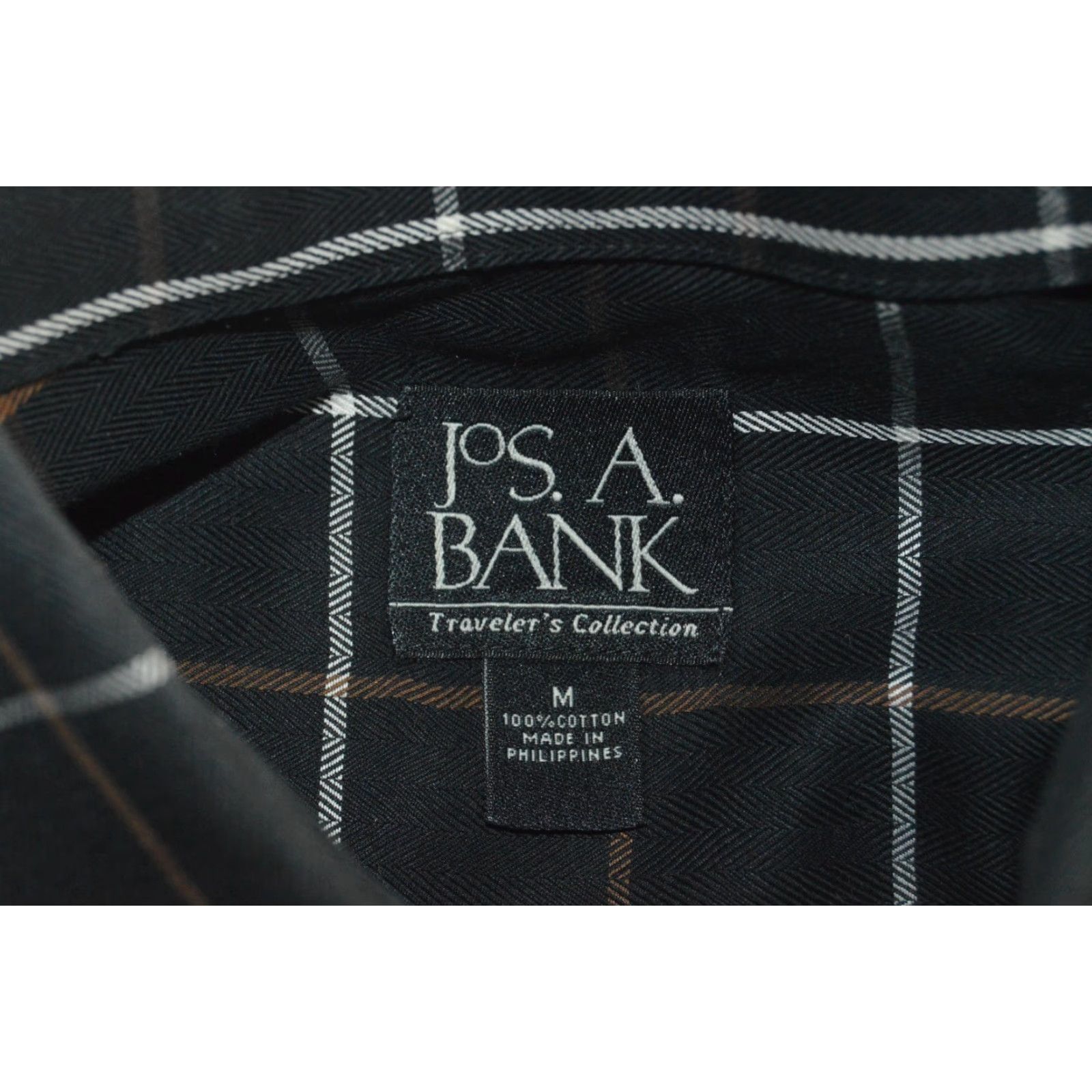 Jos. A. Bank Jos. A. Bank Men's Button-Down Shirt Regular Cotton Plaid Cotton Button-Up Travel Casual Business M Black White Mens 90s? Wait not allowed. Size US M / EU 48-50 / 2 - 4 Thumbnail