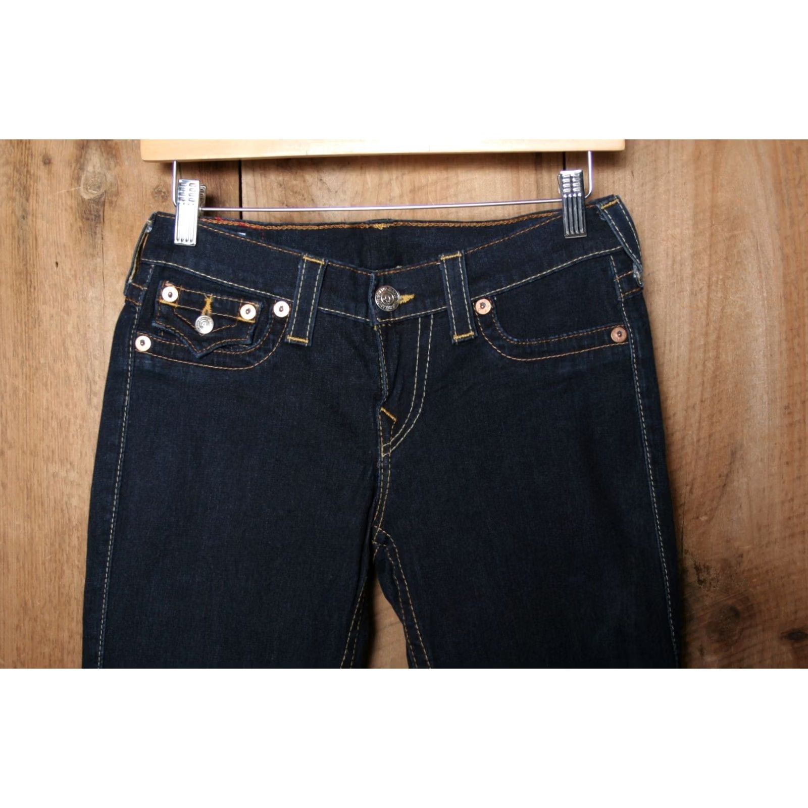 True Religion TRUE RELIGION Misty Blue Stretch Denim Skinny Jeans Sz. 28 Inseam 29" Womens Cotton Blend Denim Zip Size 28" / US 6 / IT 42 - 3 Thumbnail