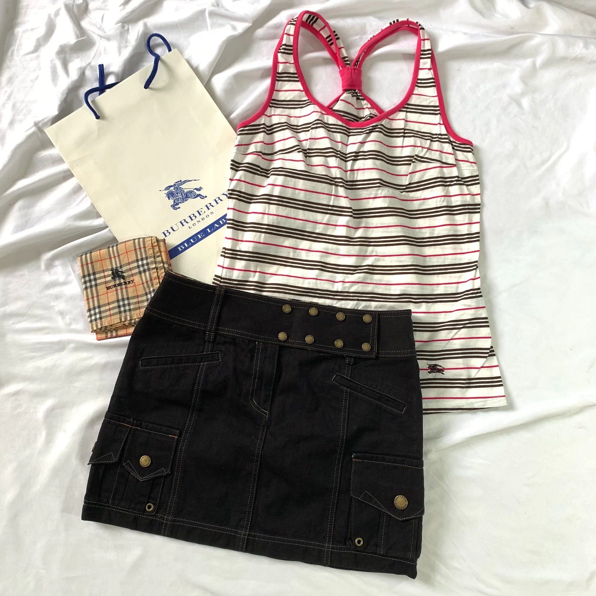 Burberry Burberry Striped Tank & Denim Skirt Set - dmc Size US XS / EU 42 / 0 - 1 Thumbnail