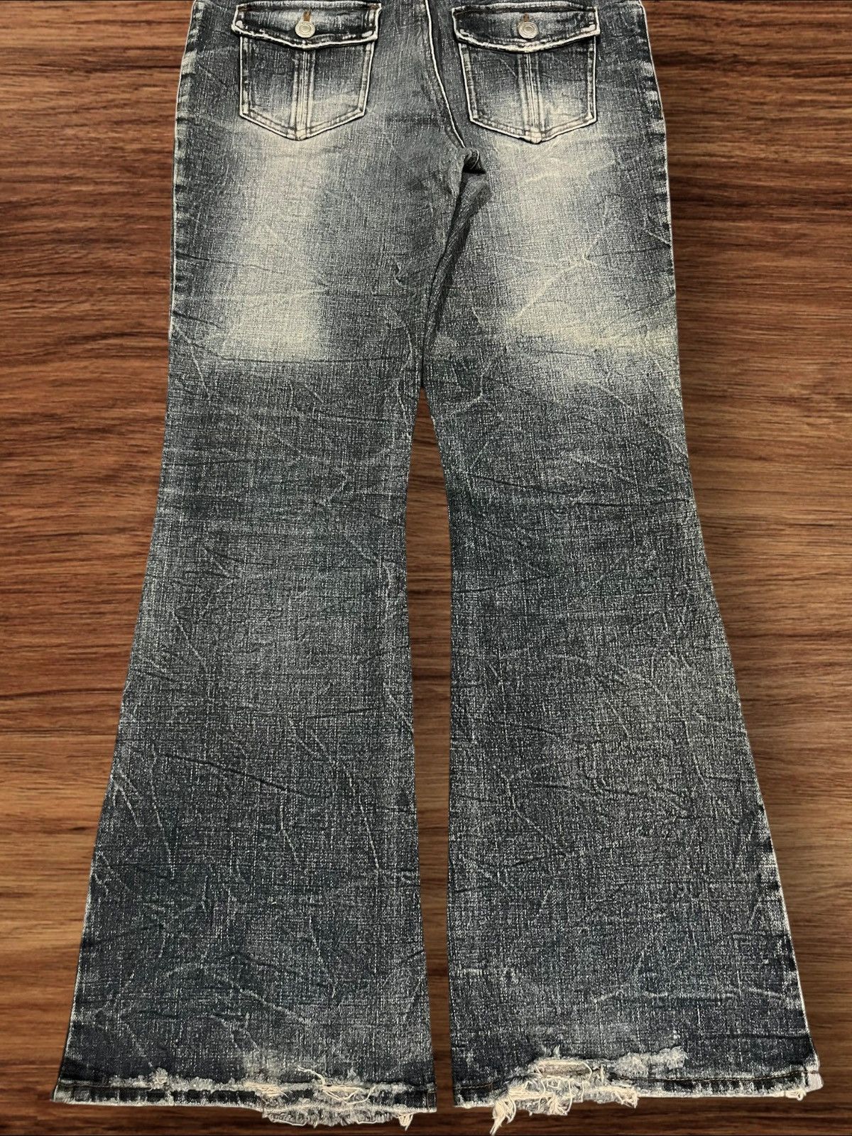 Japanese Brand ⚡️Flare⚡️Vintage Japanese Brand Double Button Dark Washed Jean Size 32" / US 10 / IT 46 - 8 Thumbnail