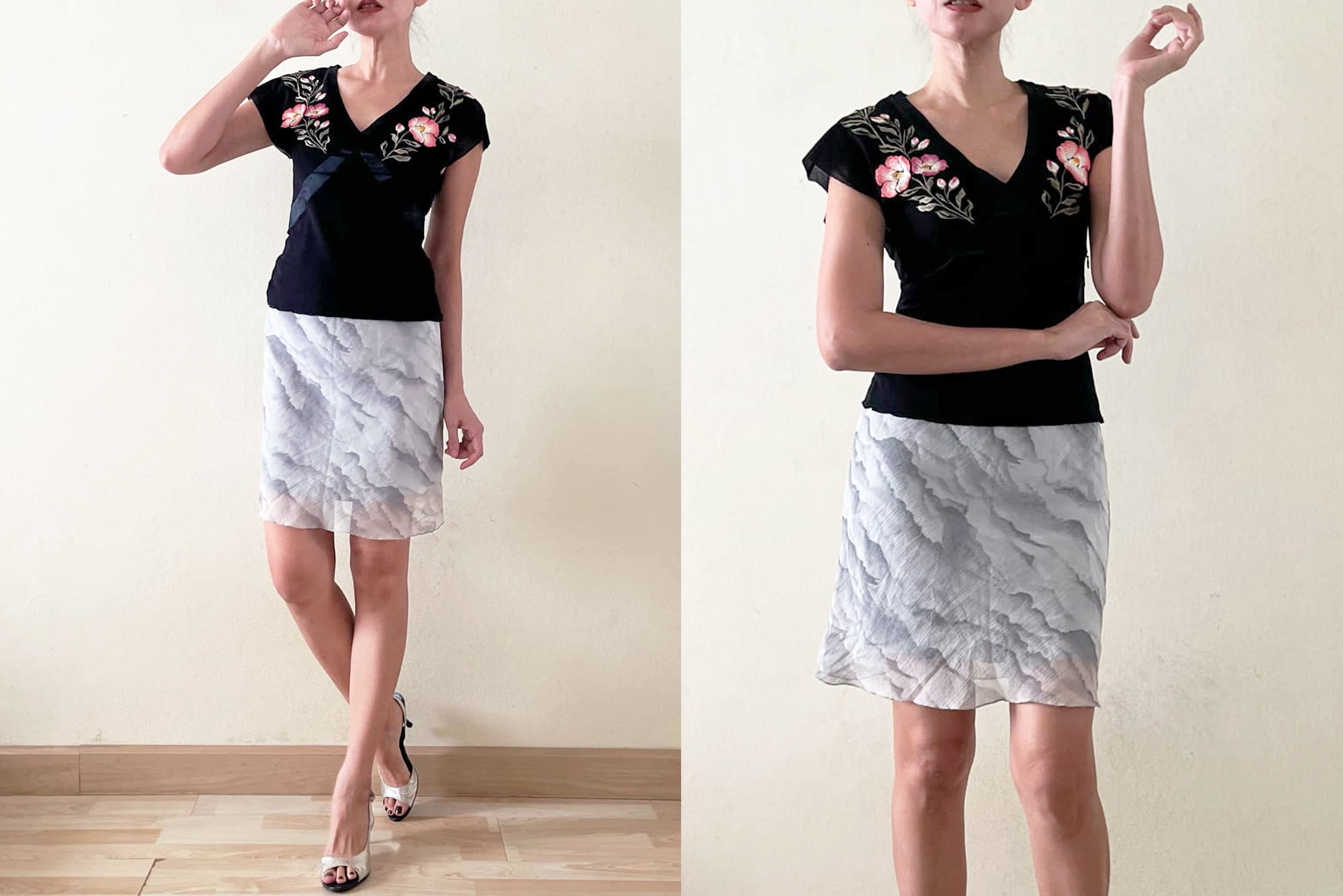 Vivienne Tam Vivienne Tam Black Nylon Mesh top, embroidery flowers Size XS / US 0-2 / IT 36-38 - 7 Thumbnail