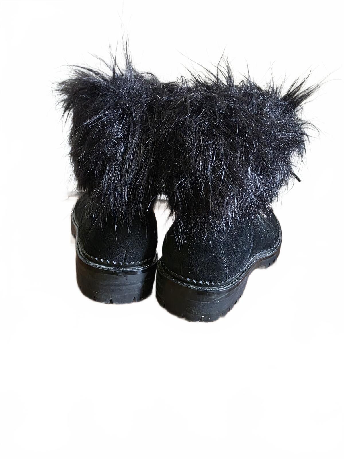 Nine West Nine West Alex Suede Black Faux Fur Leather Ankle Boots 6.5 Size US 6.5 / IT 36.5 - 5 Thumbnail