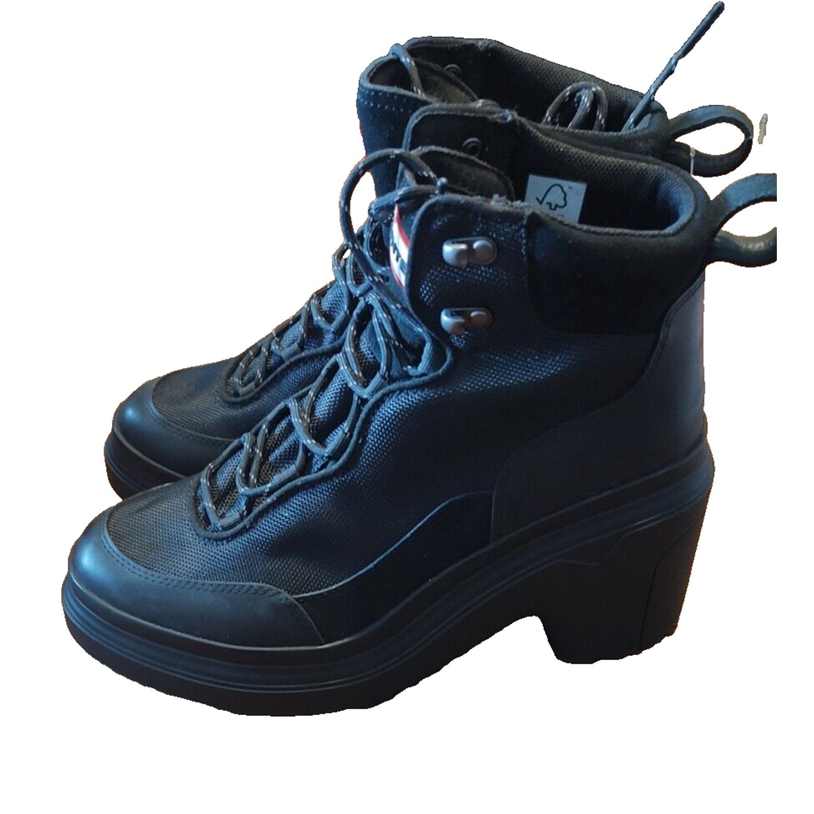 Hunter HUNTER Discoverer Mid Lace-Up Heel Boots BLACK Size 10 Size US 10 / IT 40 - 4 Thumbnail