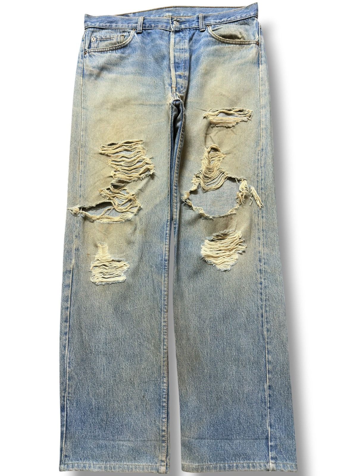 Levi's Vintage Clothing Vintage Levi’s 501 Mudwash Ripped Distressed Denim Size US 34 / EU 50 - 1 Thumbnail