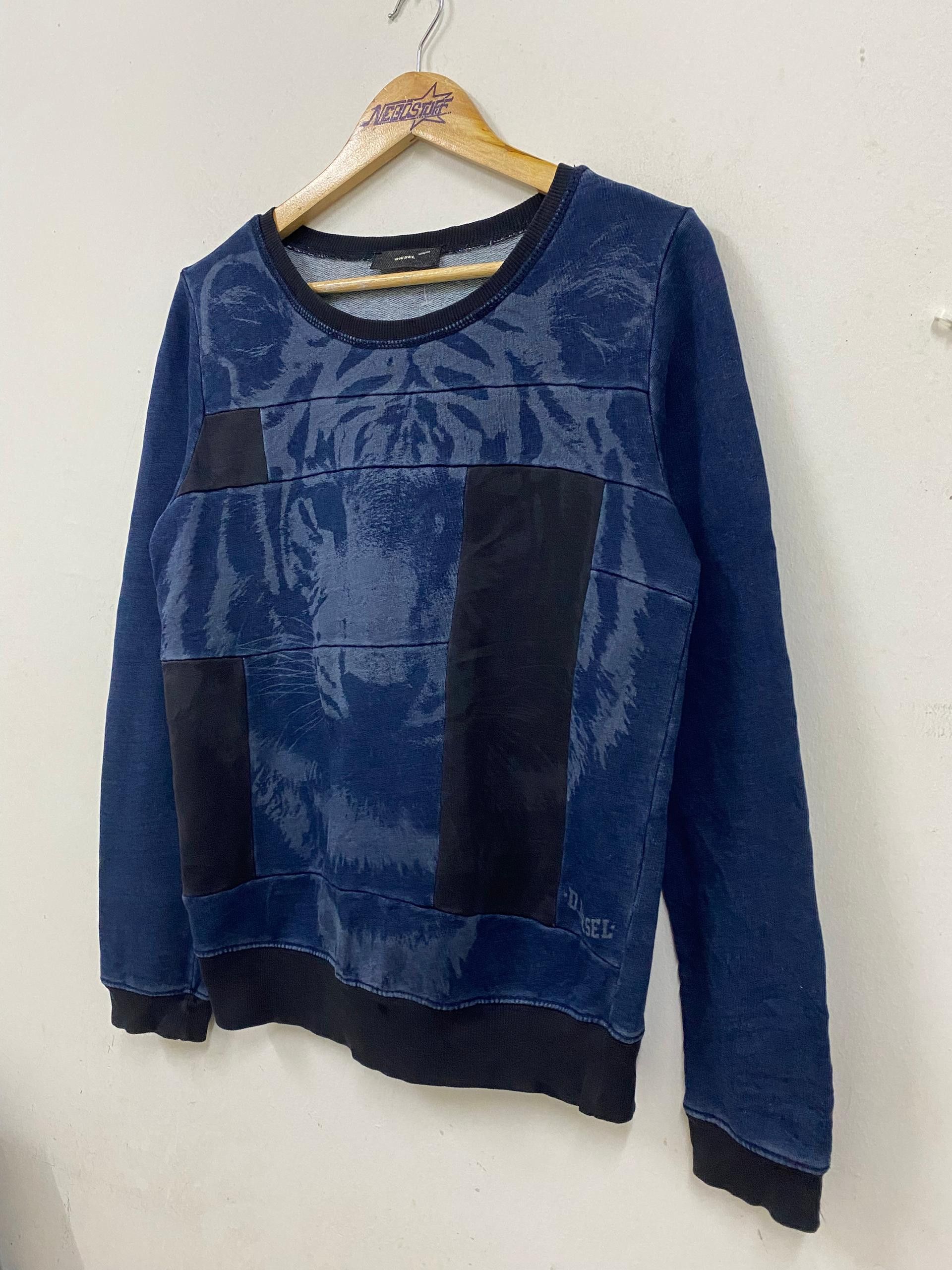 Diesel DIESEL Tiger graphic print and patchwork design sweatshirt Size US M / EU 48-50 / 2 - 2 Thumbnail