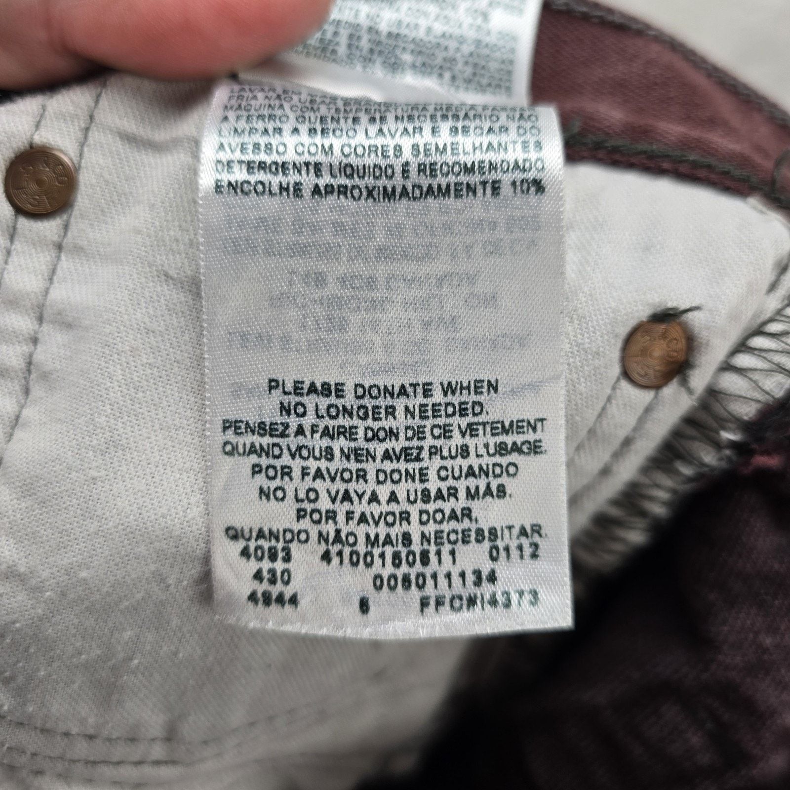 Levi's Levis 501xx Jeans 42x32 (Actual 40x29) Maroon Straight Leg Size US 40 / EU 56 - 6 Thumbnail