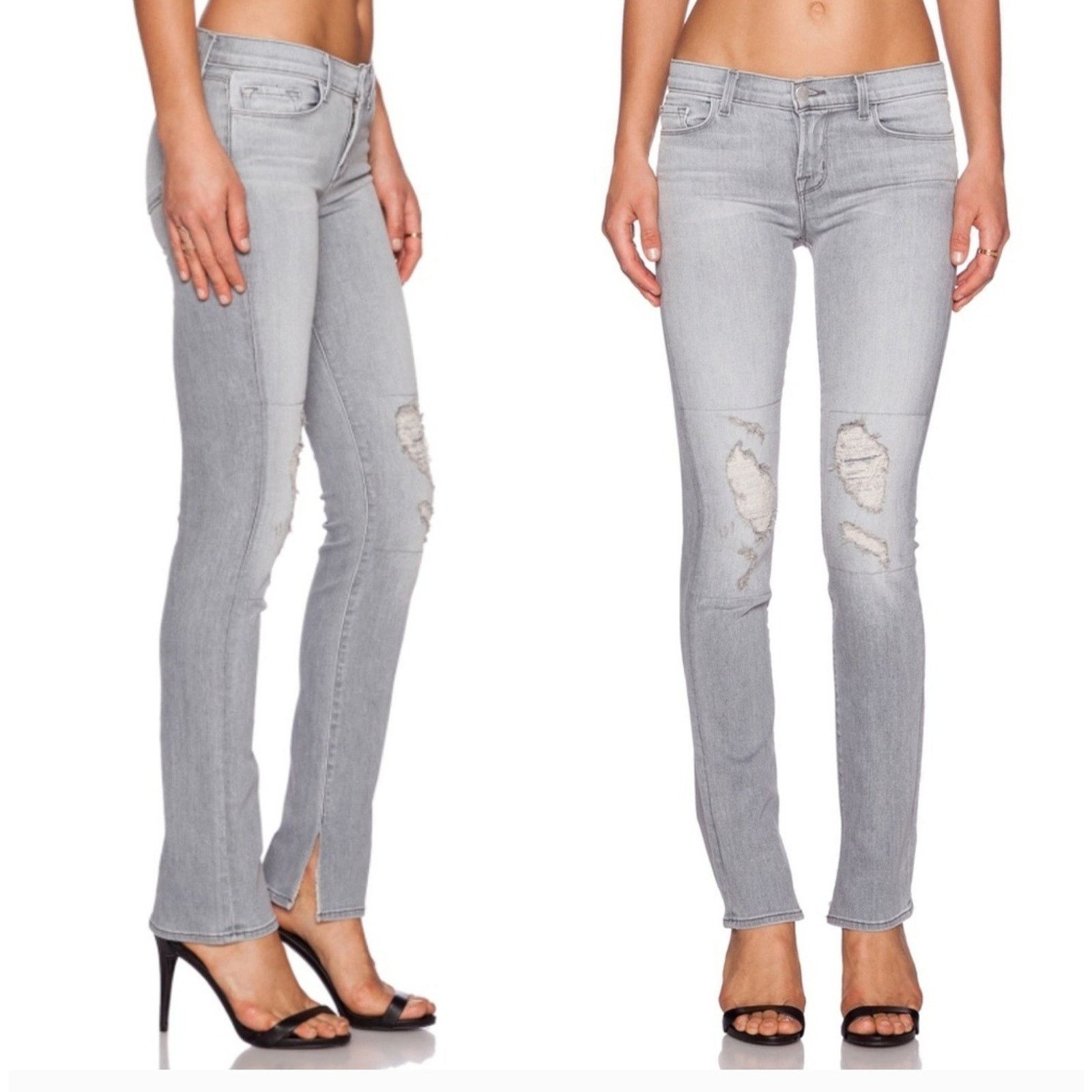 J Brand J BRAND Mid Rise RAIL Woman Distressed In Sweet Gray Wash Size 27" / US 4 / IT 40 - 2 Thumbnail
