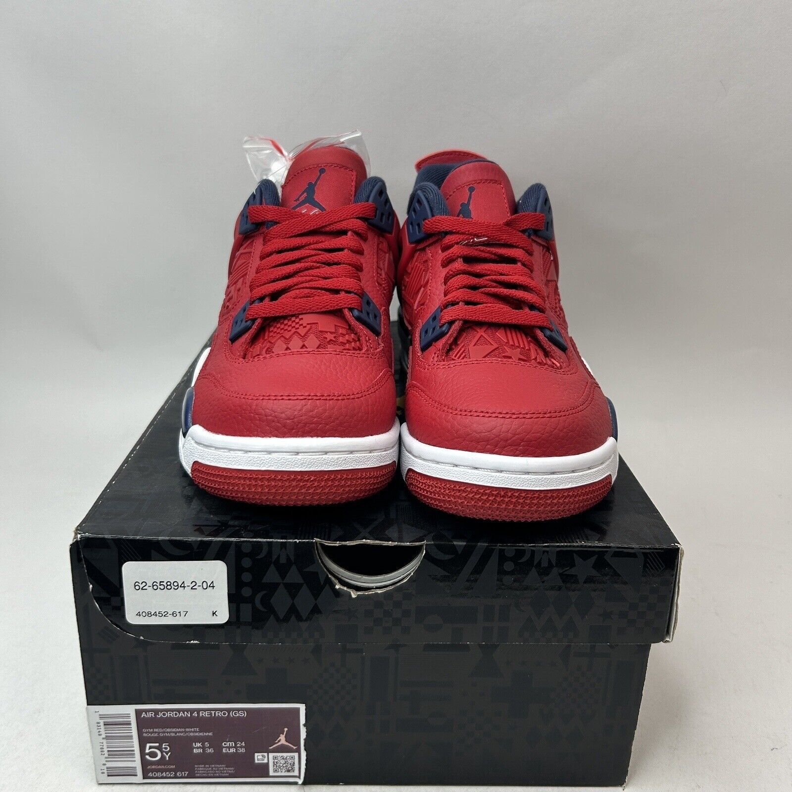 Nike Nike Air Jordan 4 Retro GS “FIBA/Gym Red” 2023 Size US 7 / IT 37 - 2 Thumbnail