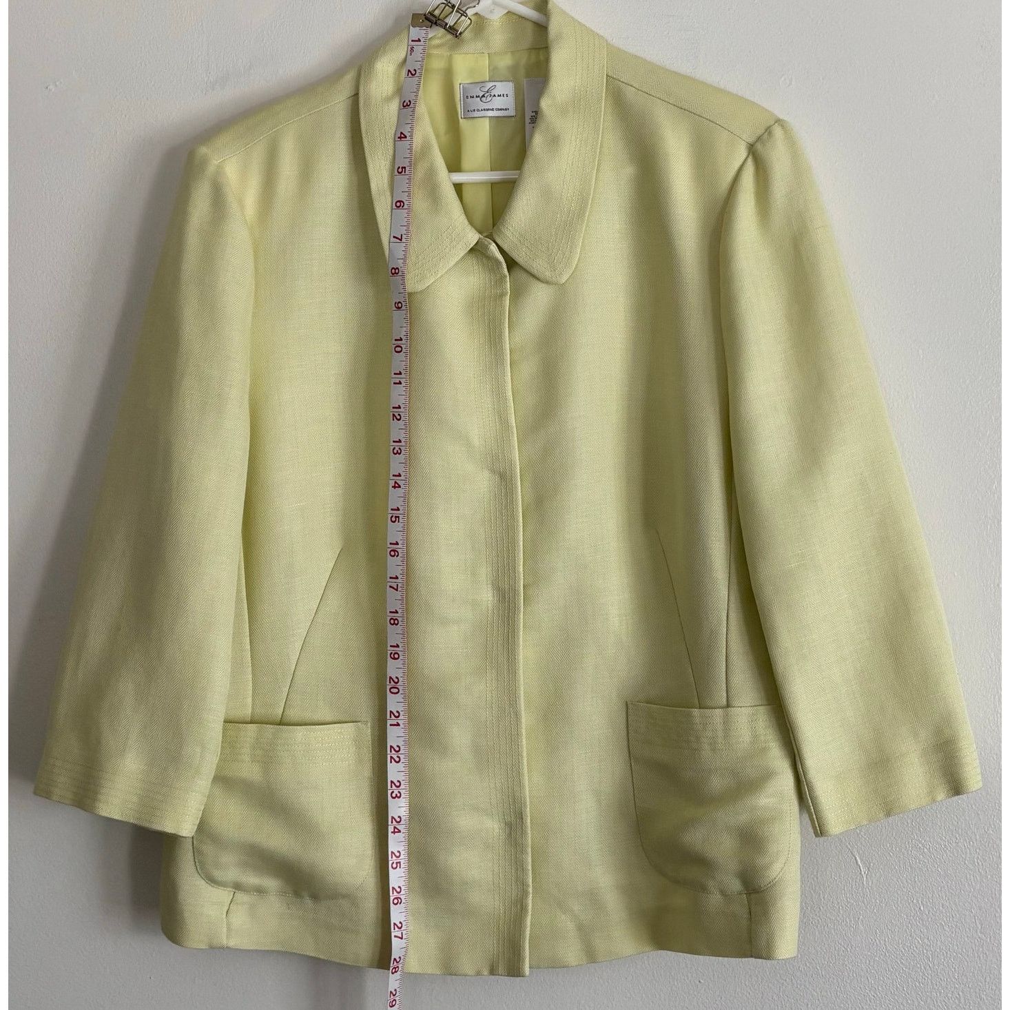 Other Emma James Pastel Yellow Linen Blend Blazer 16 Size XXL / US 16-18 / IT 52-54 - 3 Thumbnail