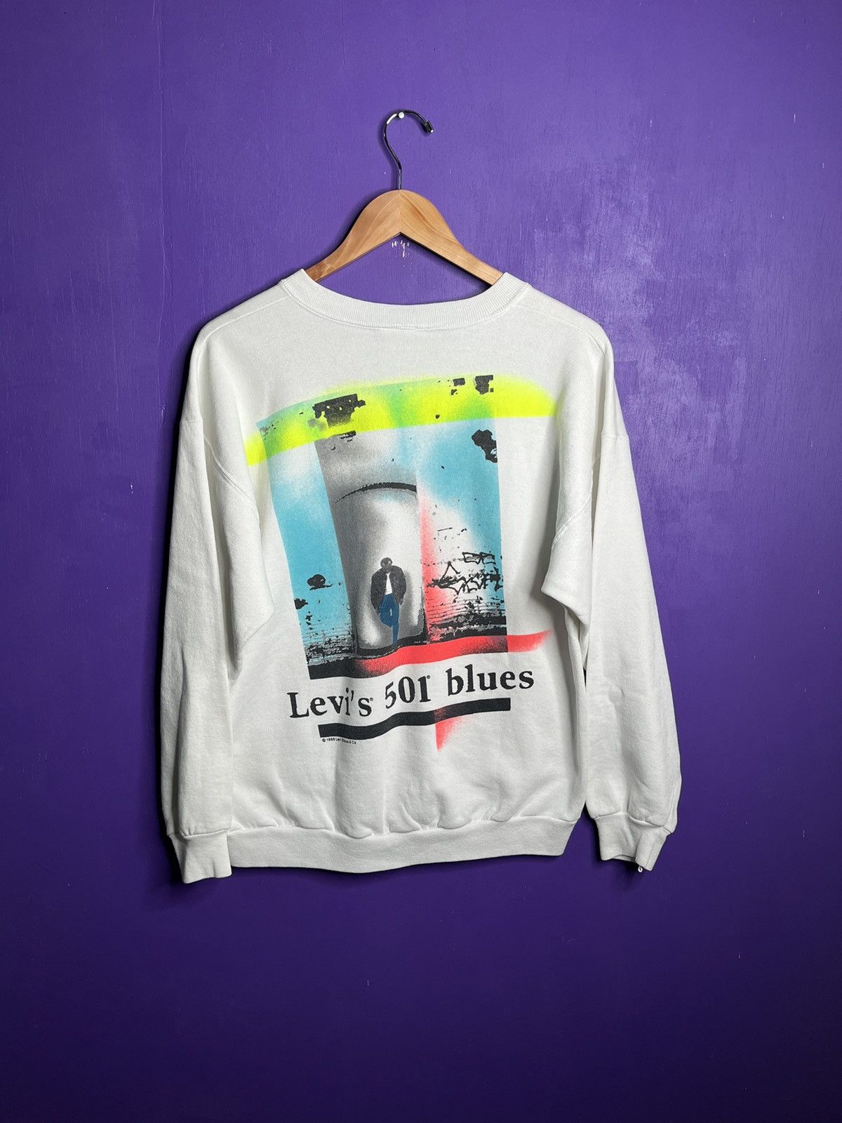 Levi's × Vintage Vintage 1988 Levi’s 501 blues mullet crewneck Size US M / EU 48-50 / 2 - 2 Thumbnail