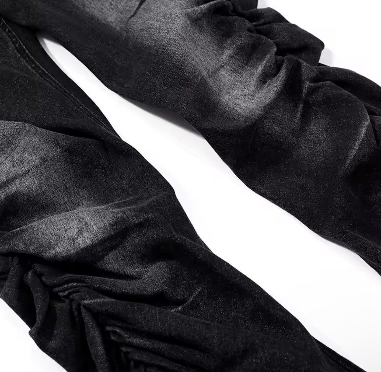 Other Washed Black Designer Streetwear Flared Wide Leg Jeans Size US 29 - 3 Thumbnail