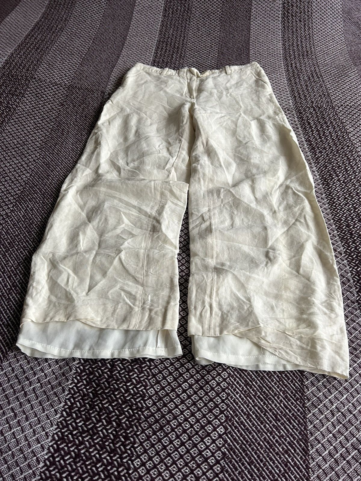 Armani Collezioni Vintage Armani Collezioni Linen Pants Solid Style Size 40 Size 27" / US 4 / IT 40 - 3 Thumbnail