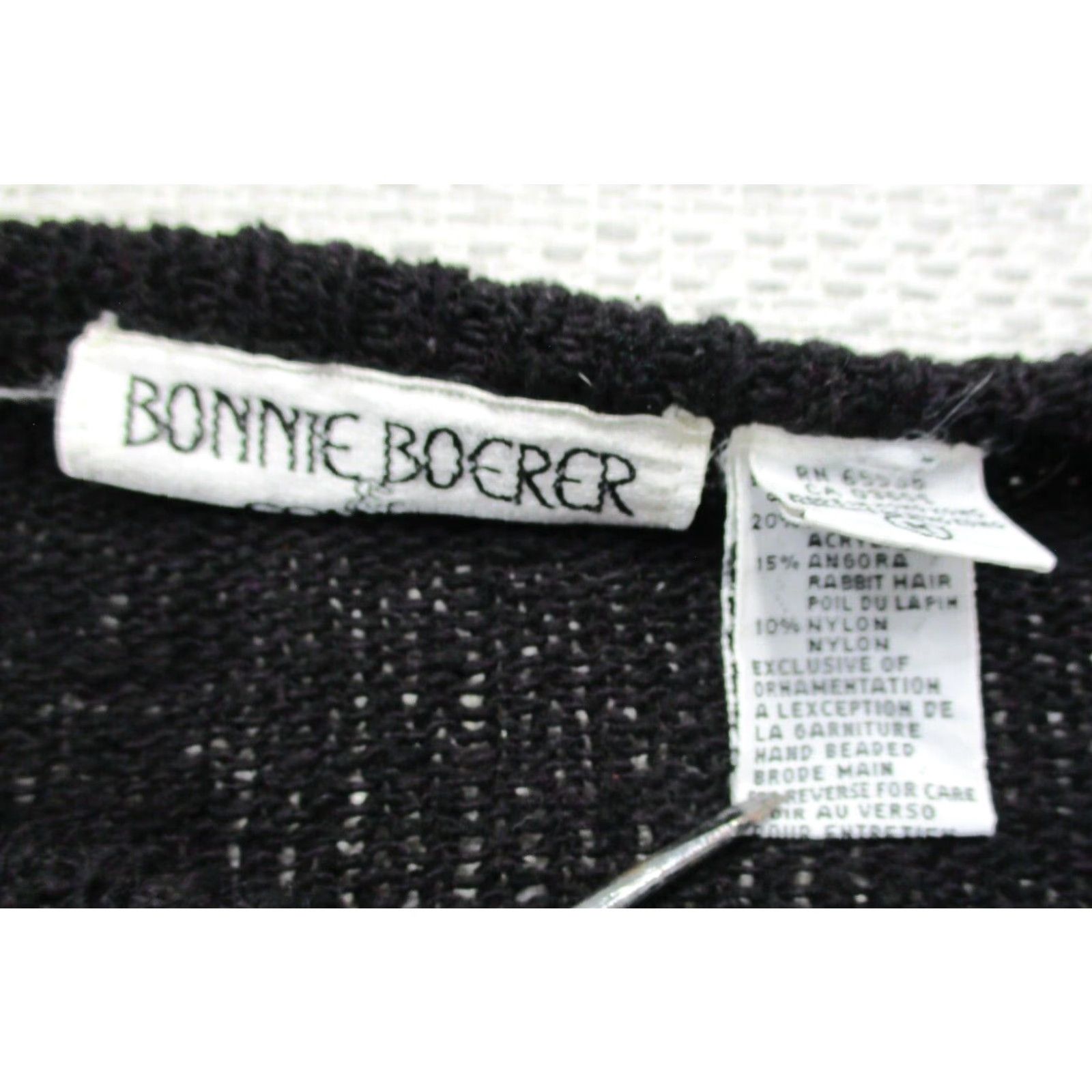 Vintage **VINTAGE 80'S BONNIE BOERER WOMEN'S M BLACK BEADED PULLOVER SWEATER** User: **VINTAGE 80'S BONNIE BOERER WOMEN'S MEDIUM BLACK BEADED SWEATER** Size M / US 6-8 / IT 42-44 - 5 Thumbnail