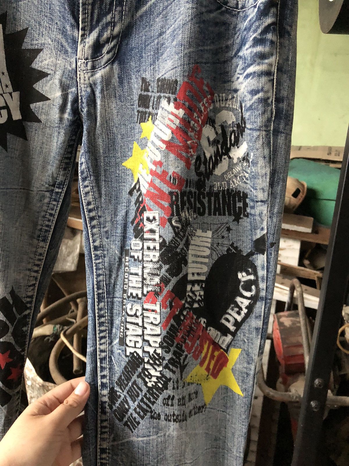 Hysteric Glamour × Japanese Brand × Seditionaries The Vintage Standard Design Honeycomb Denim Pants Size US 31 - 6 Thumbnail