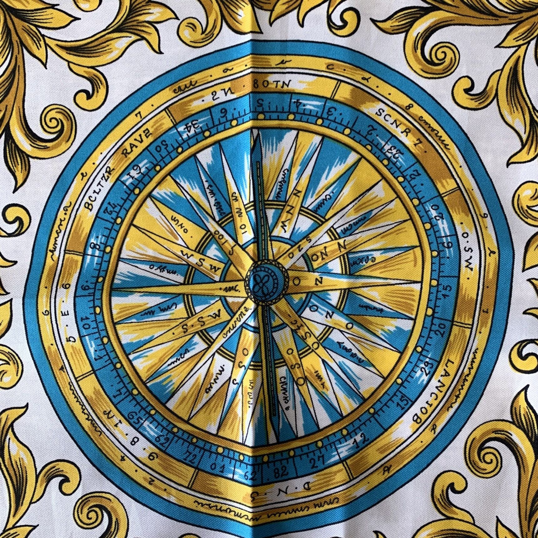Vintage Womens Scarf Nautical Navy Blue Compass Anchors Polyester 30 x 30 Sheer Lightweight Scarf Women Womens Navy Blue Nautical Scarf Size ONE SIZE - 2 Thumbnail