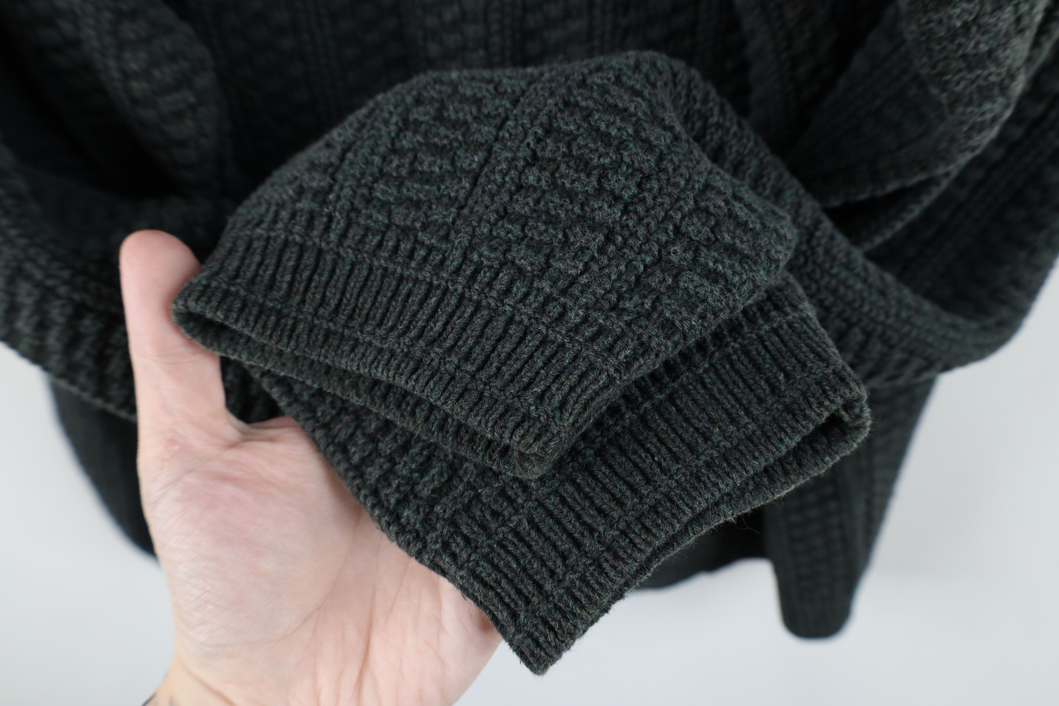 Vintage Vintage 90s Streetwear Textured Knit Sweater Green USA Size US XL / EU 56 / 4 - 8 Thumbnail