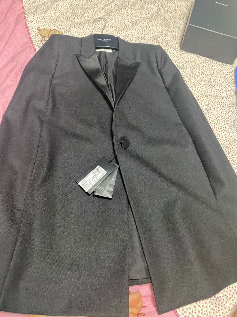 Saint Laurent Paris YSL Women’s Suit Cape Coat Size US M / EU 48-50 / 2 - 1 Thumbnail
