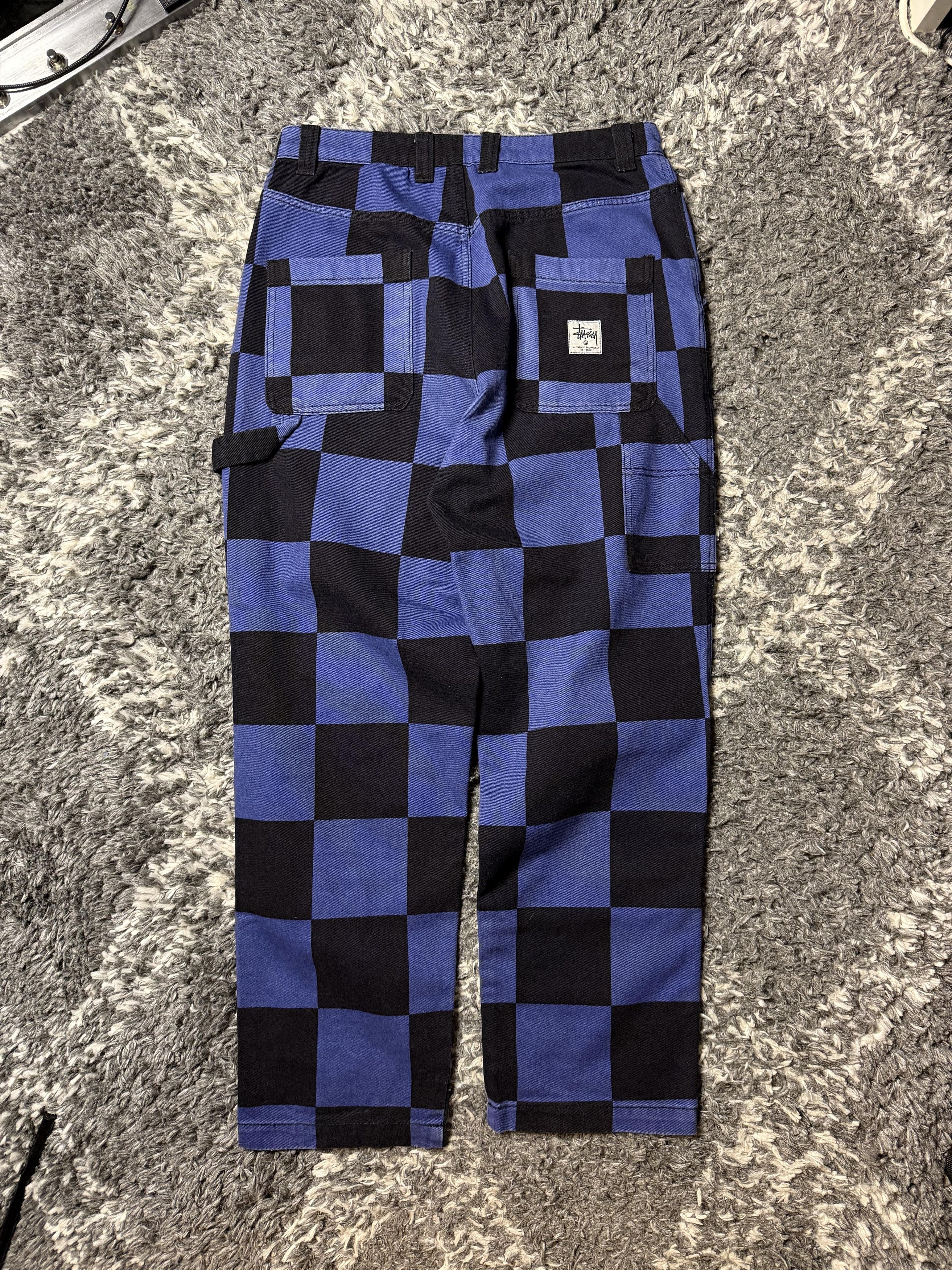 Stussy Stussy Big Ol' Check Work Pants. SS22 (Navy) Size US 32 / EU 48 - 2 Thumbnail