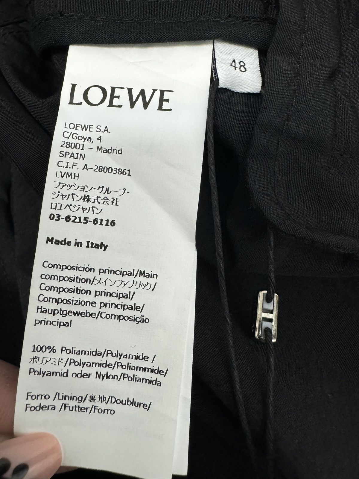 Loewe New LOEWE Nylon Jacket in Black Size US M / EU 48-50 / 2 - 13 Thumbnail