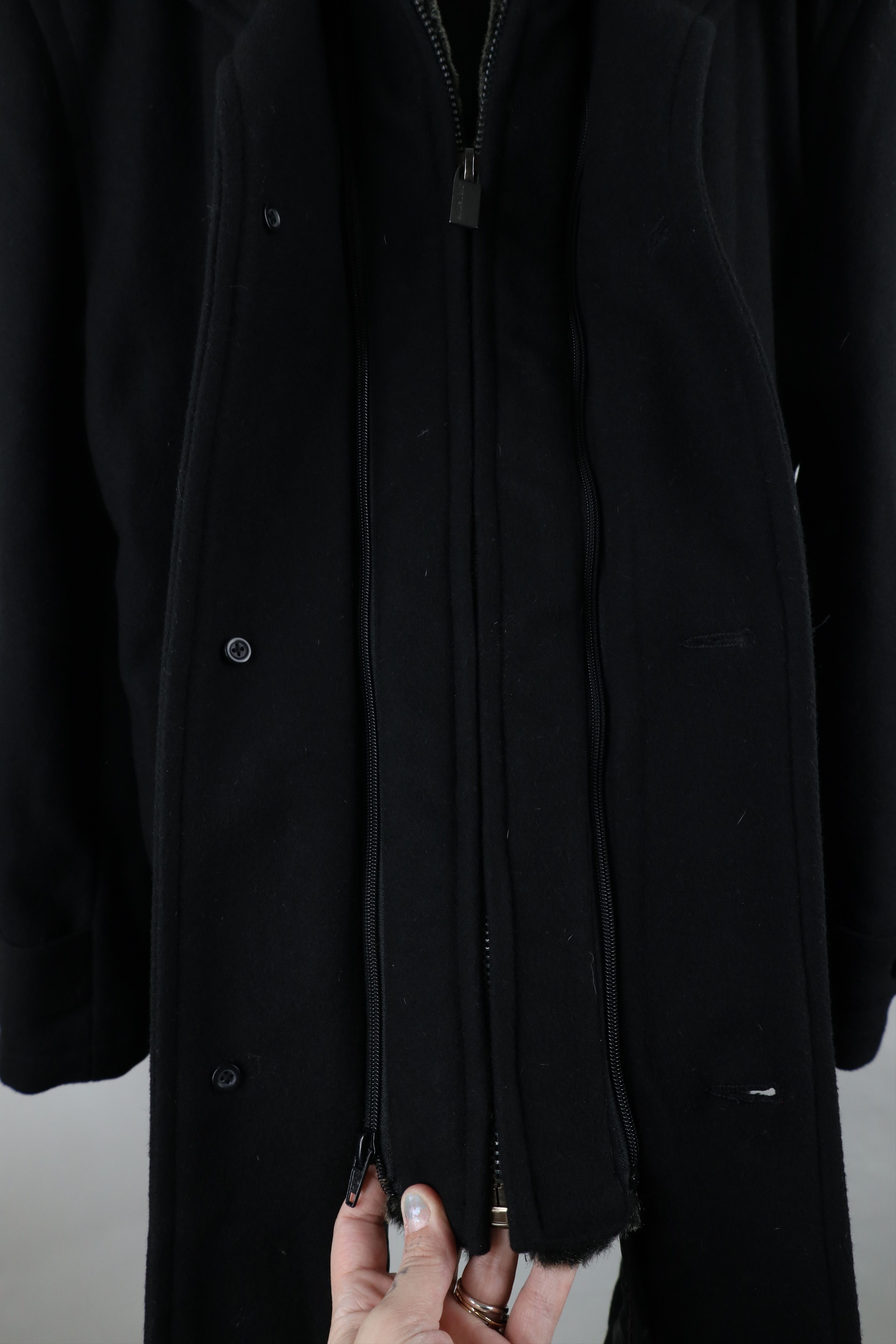 Johnston & Murphy × Vintage Johnston & Murphy Wool Cashmere Button Car Coat Jacket Black Size US L / EU 52-54 / 3 - 8 Thumbnail