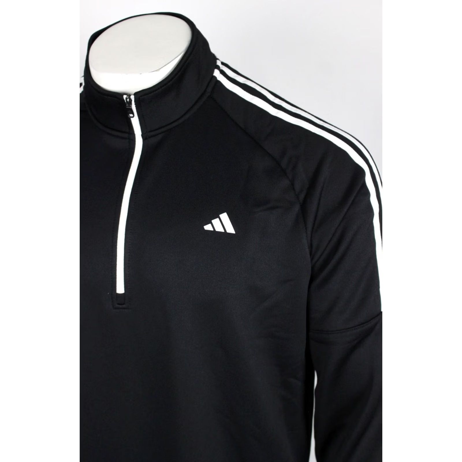 Adidas Adidas Men's 1/4 Zip Pullover French Terry 3 Stripe XL Black ADVS20R736 Size US XL / EU 56 / 4 - 3 Thumbnail