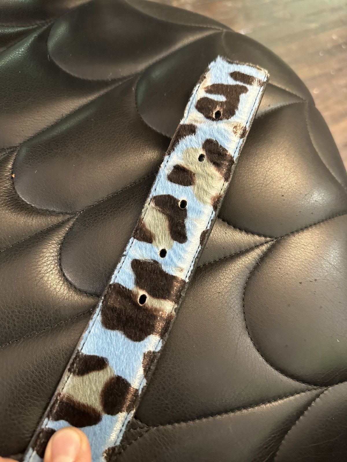 Chrome Hearts Chrome Hearts ‘ CENTRAL CEE ! BELT blue zebra Size 34 - 13 Thumbnail