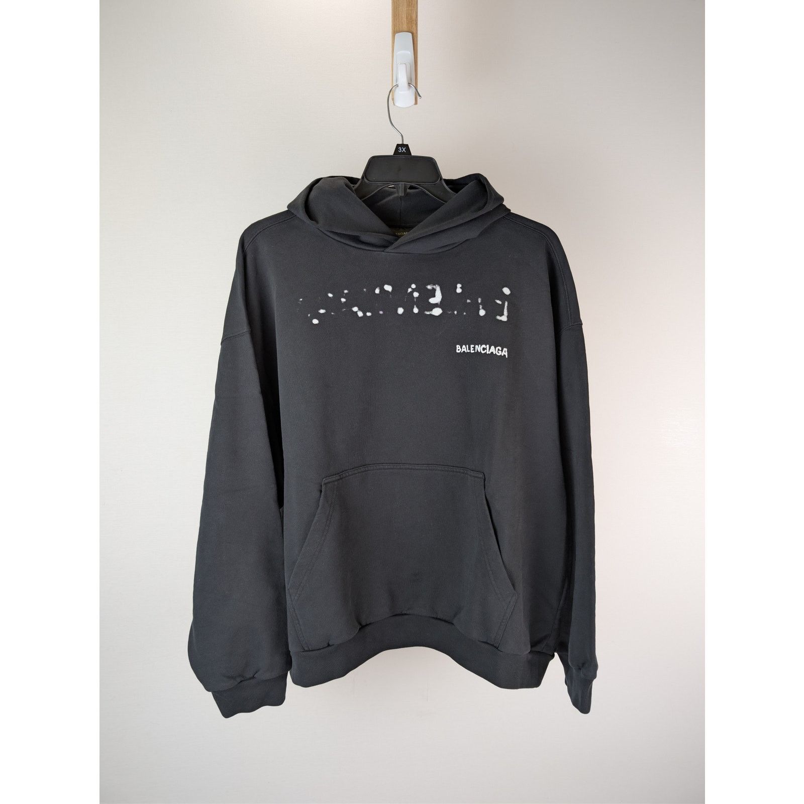 Balenciaga o1rshd1 Hand-Drawn Logo Cotton Hoodie in black Size US L / EU 52-54 / 3 - 1 Thumbnail