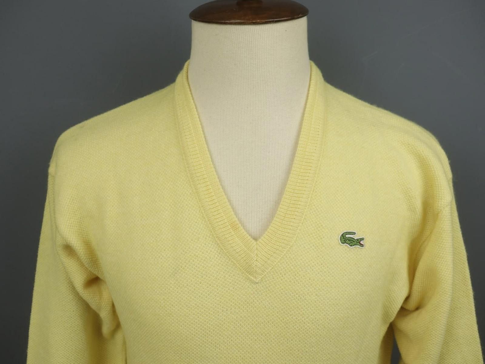 Lacoste Lacoste Yellow Linen Knitted Pullover Sweater Size 6 Size M / US 6-8 / IT 42-44 - 2 Thumbnail
